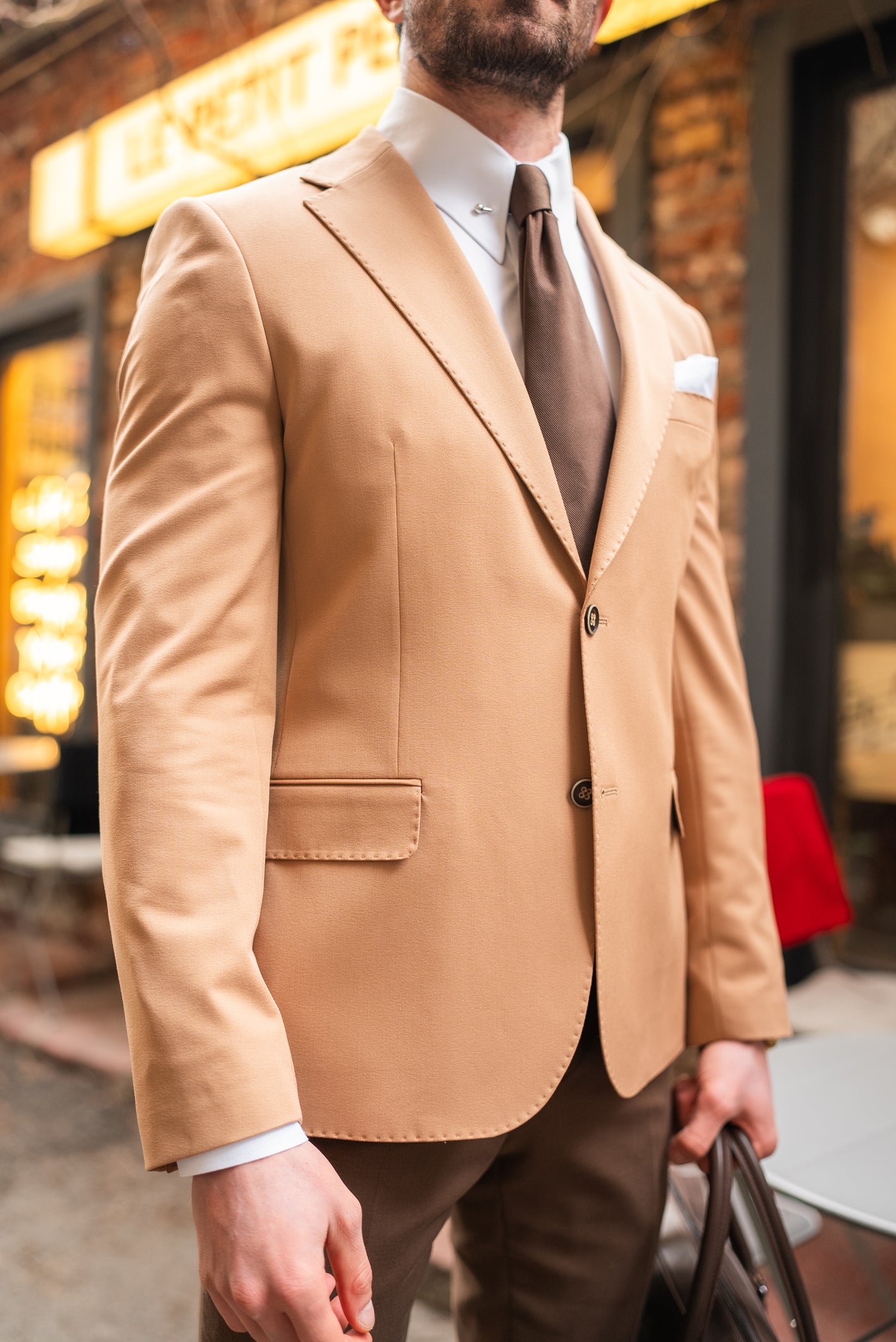 Camel Single Breasted Blazer