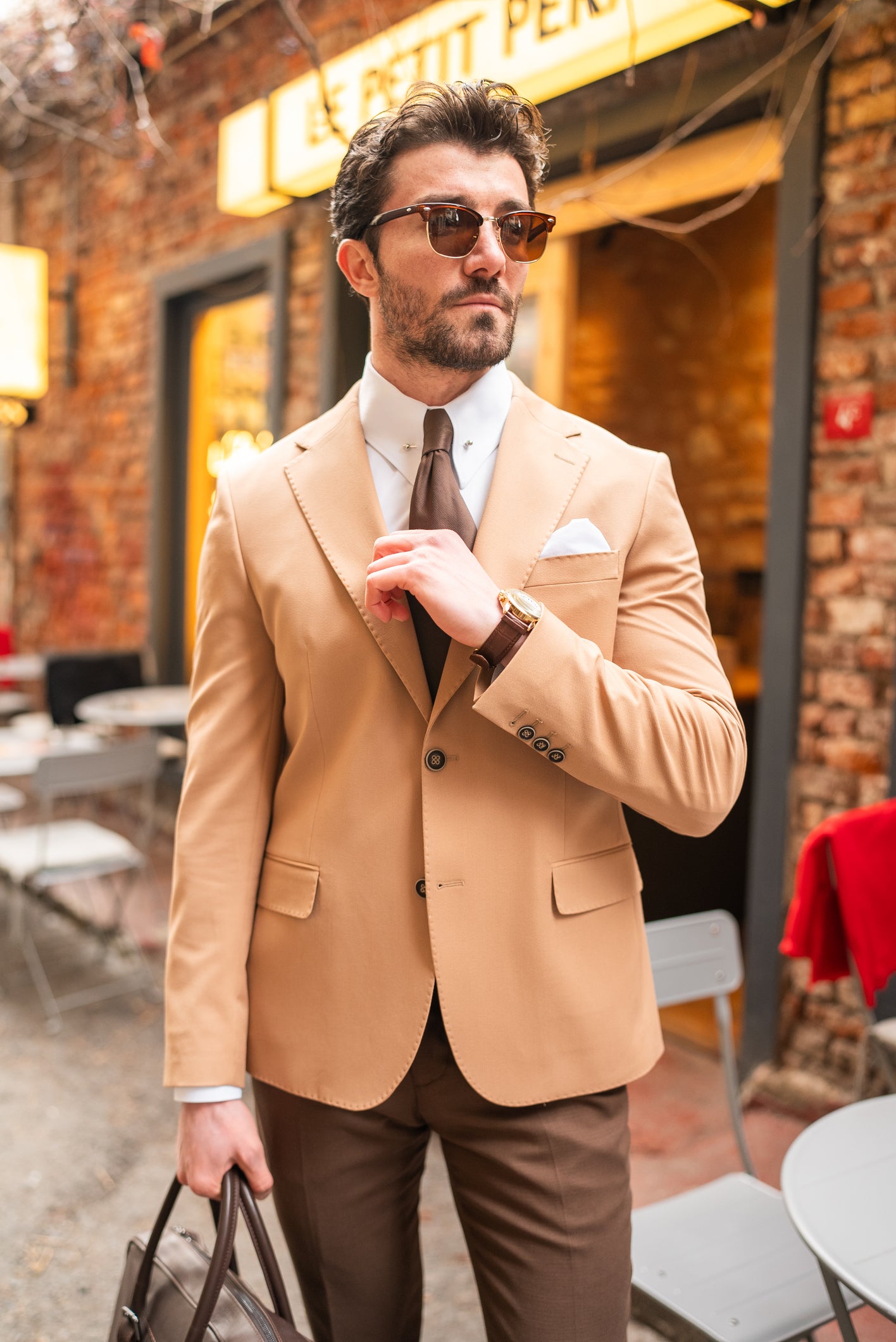 Camel Single Breasted Blazer