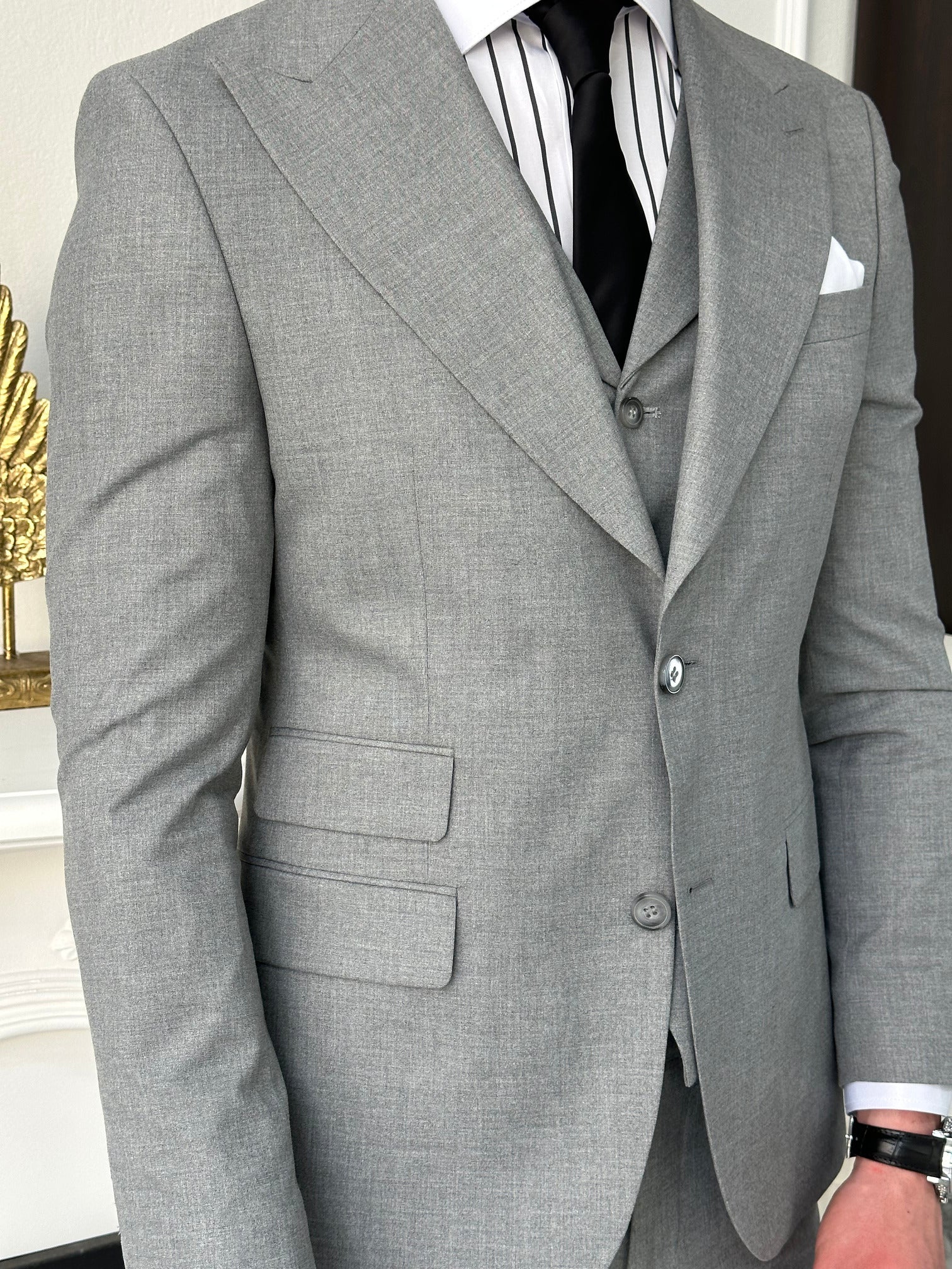Grey Slim-Fit Suit 3-Piece