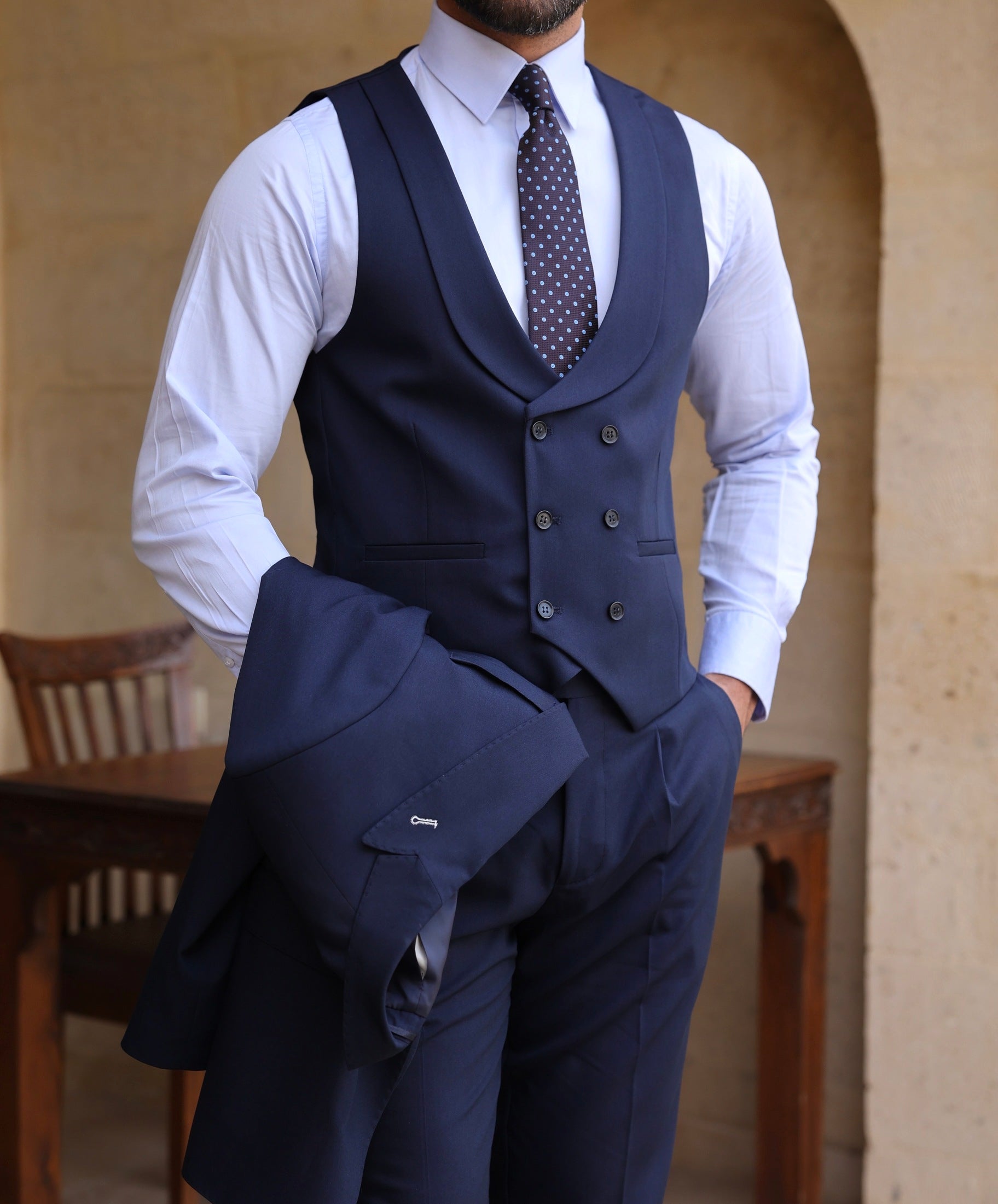 Navy Modern-Fit Suit 3-Piece