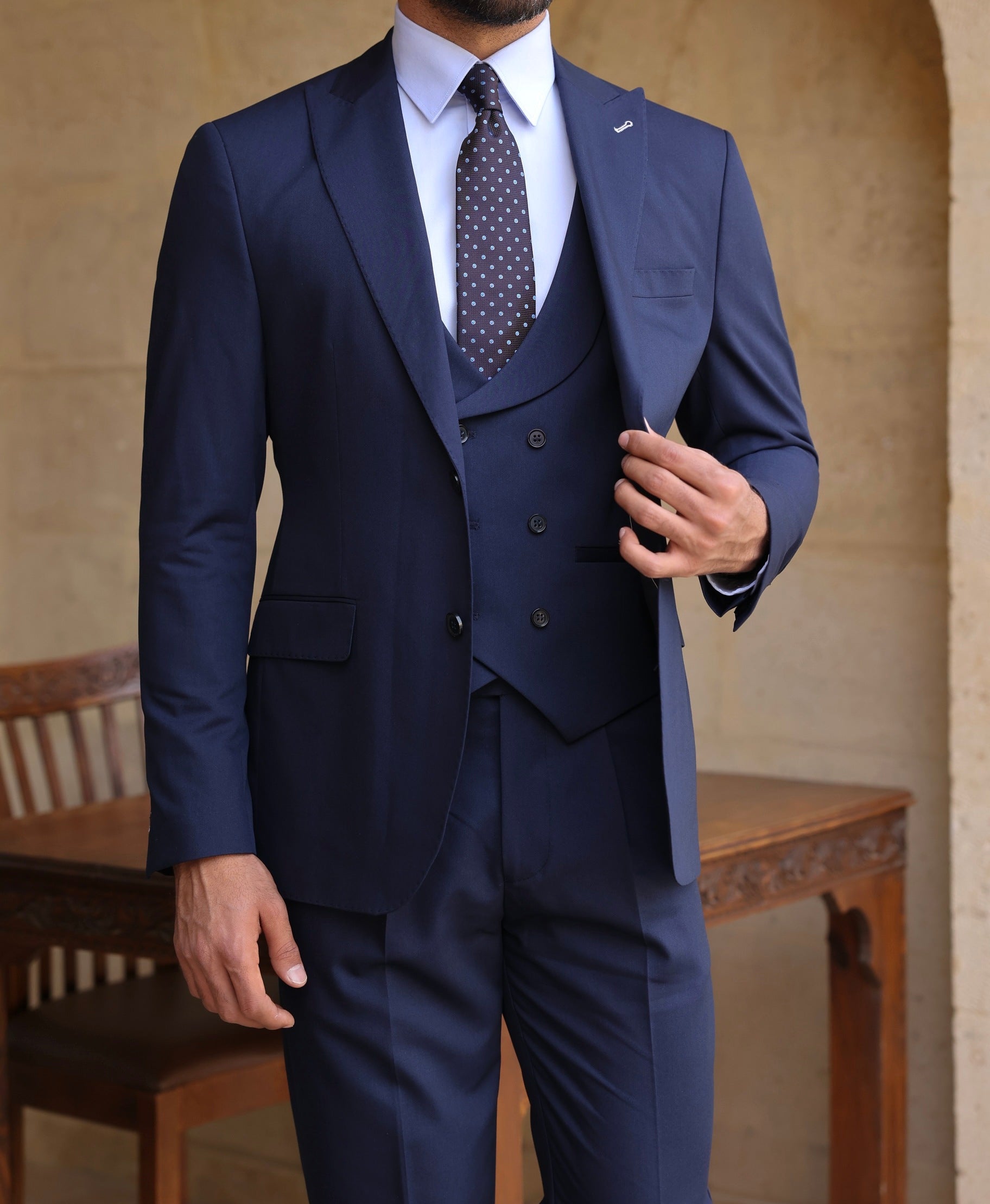 Navy Modern-Fit Suit 3-Piece