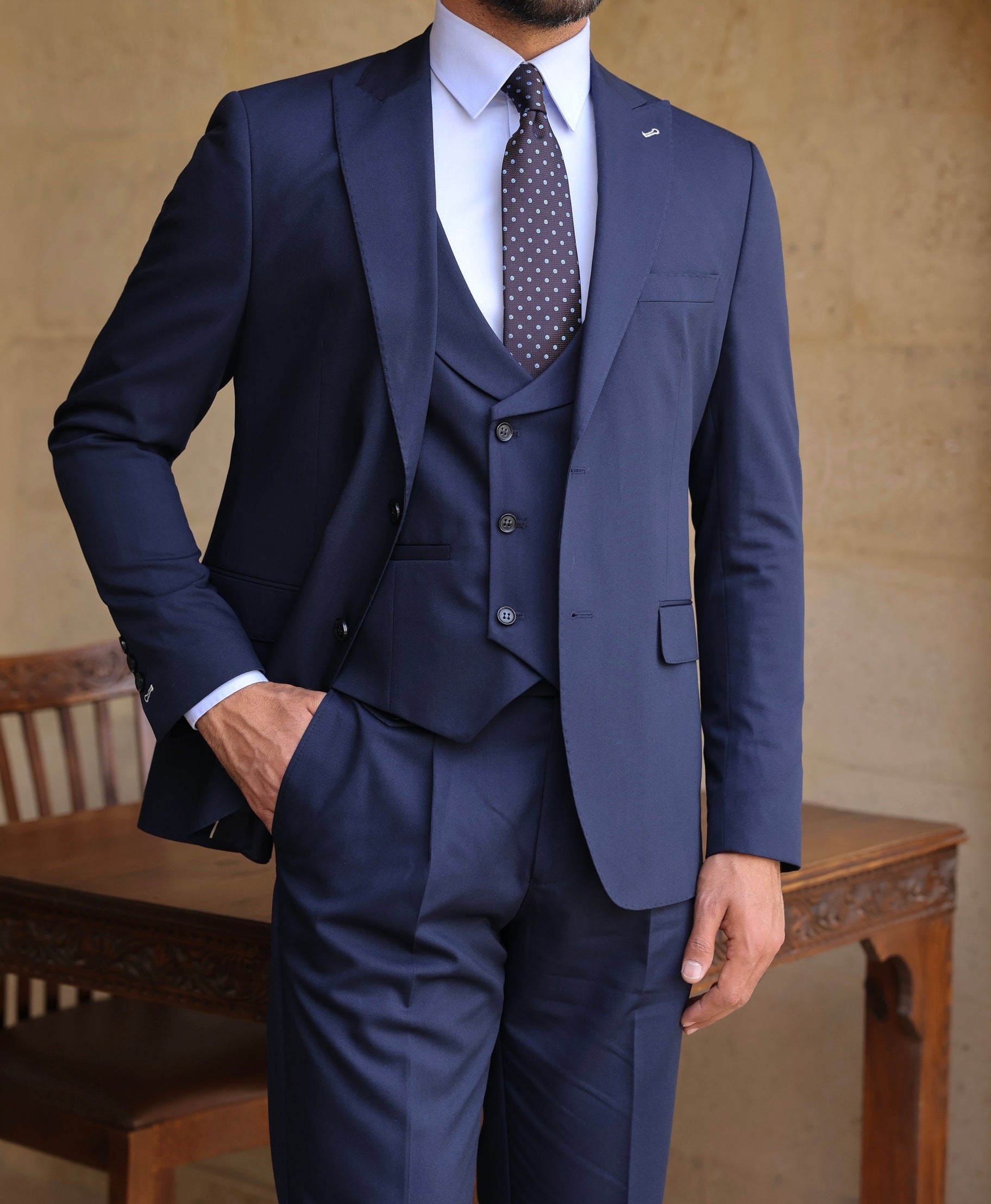 Navy Modern-Fit Suit 3-Piece