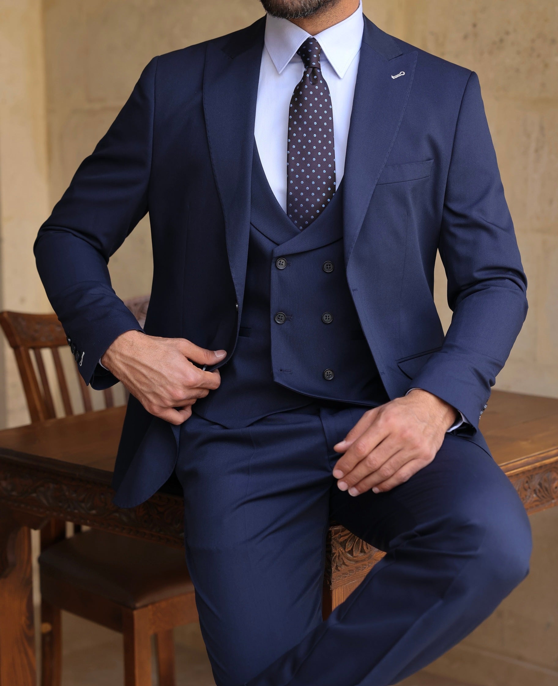 Navy Modern-Fit Suit 3-Piece