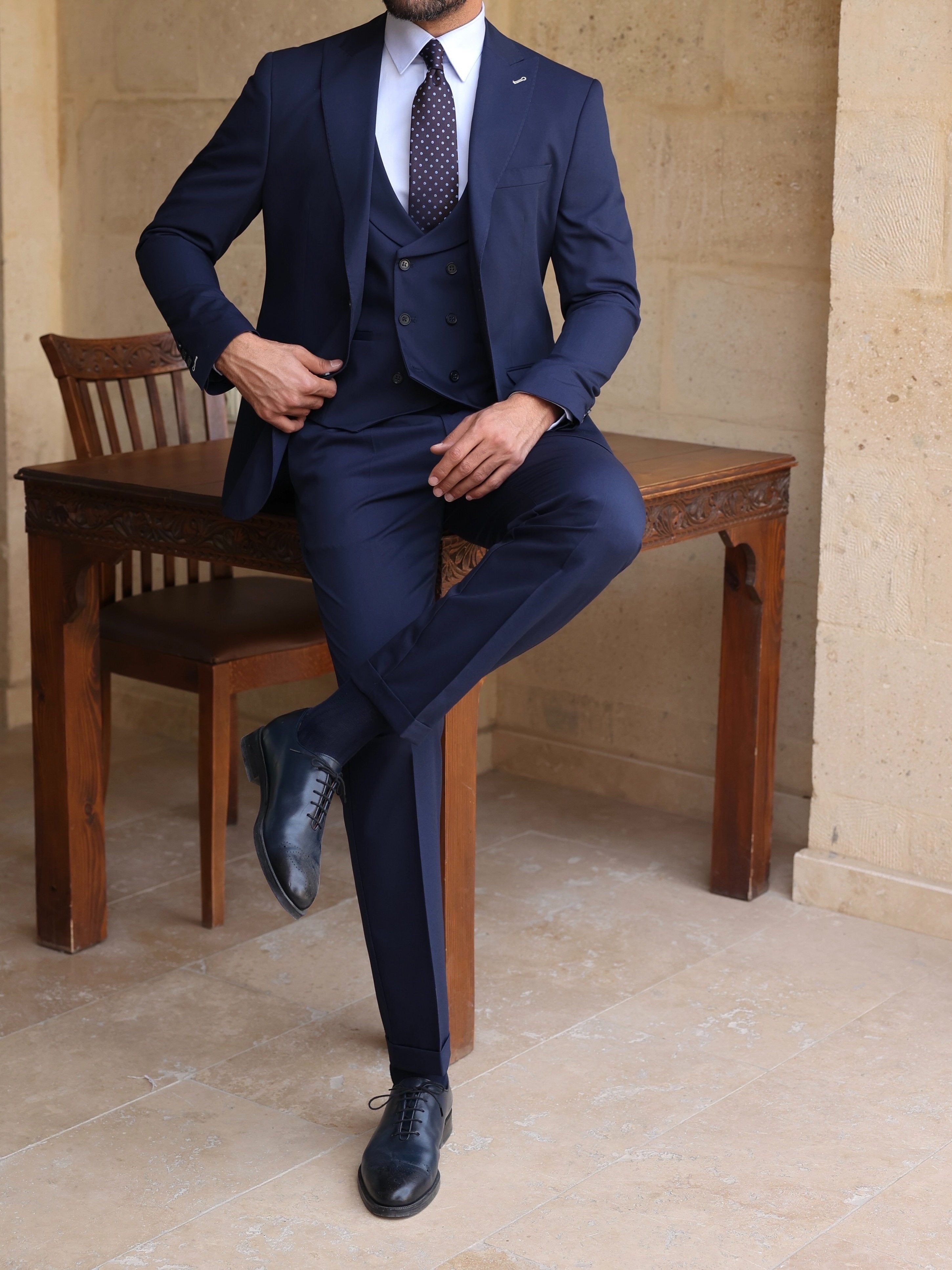 Navy Modern-Fit Suit 3-Piece