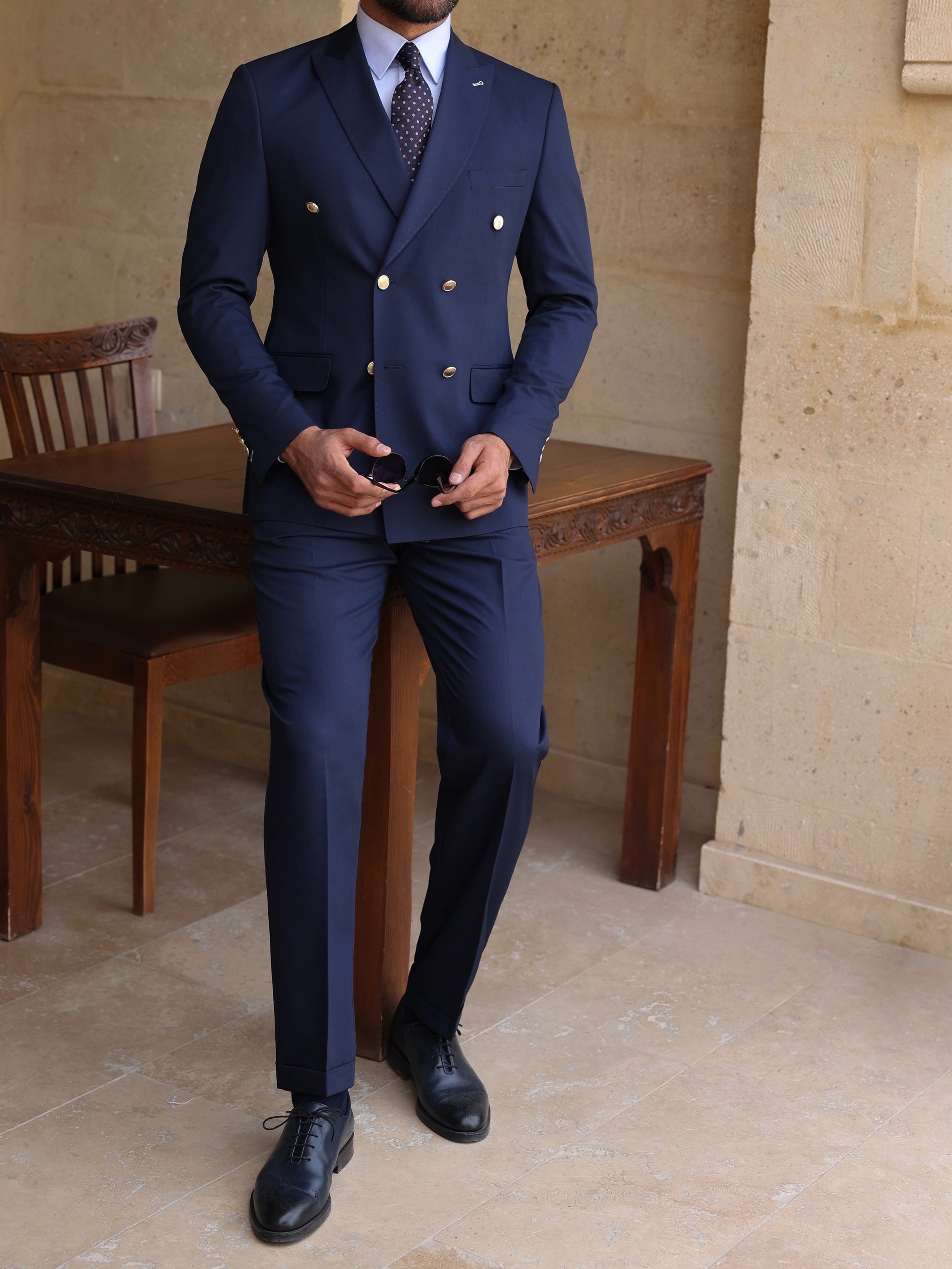 Navy Double Breasted Suit 2-Piece