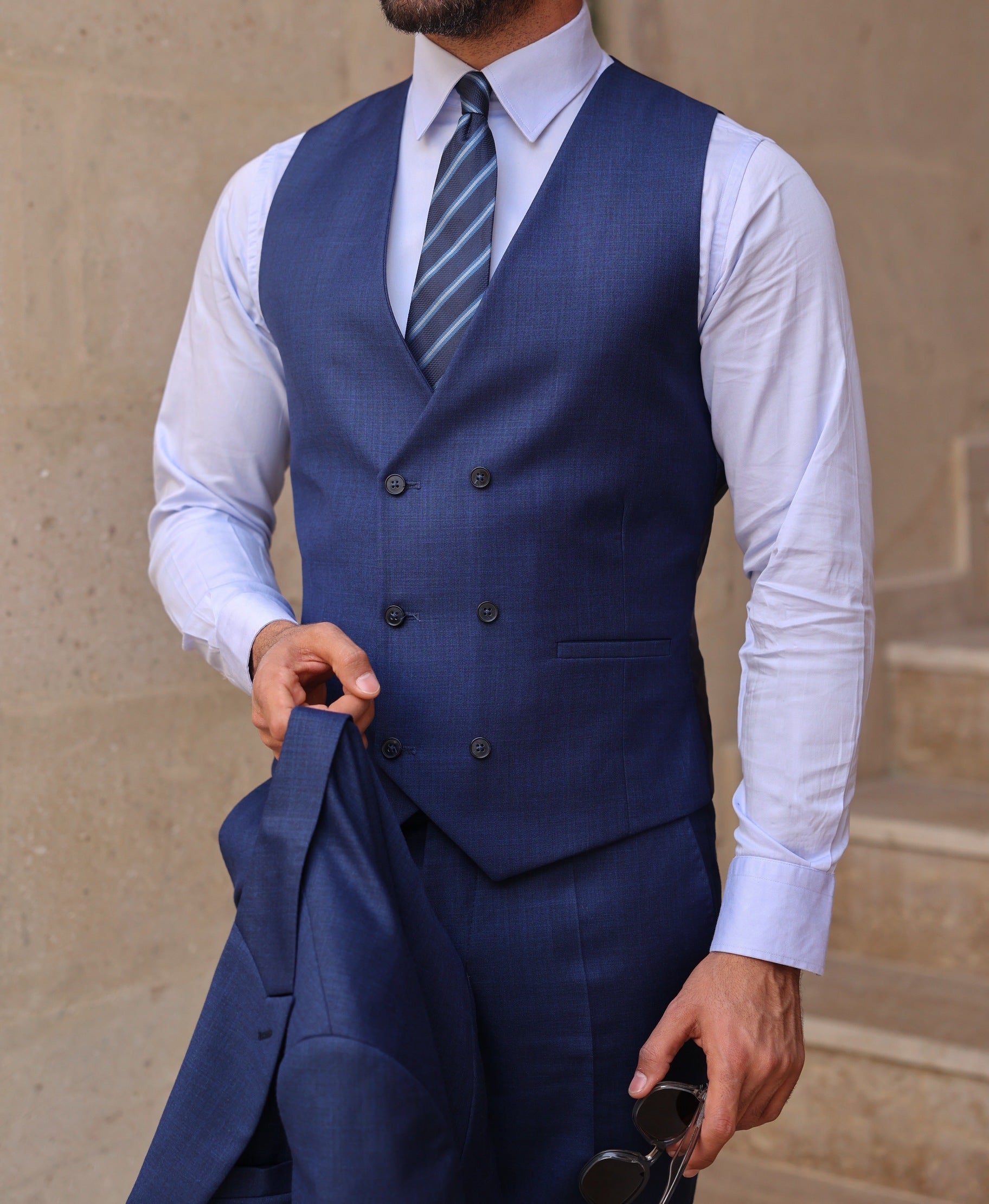 Blue Slim-Fit Suit 3-Piece