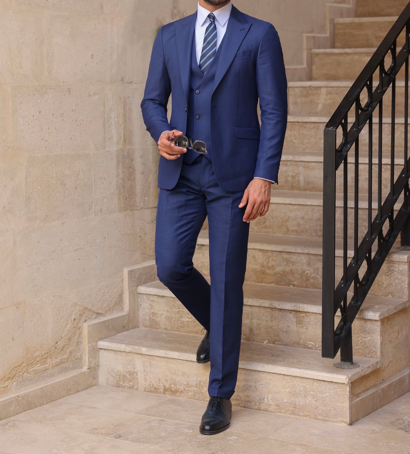 Blue Slim-Fit Suit 3-Piece