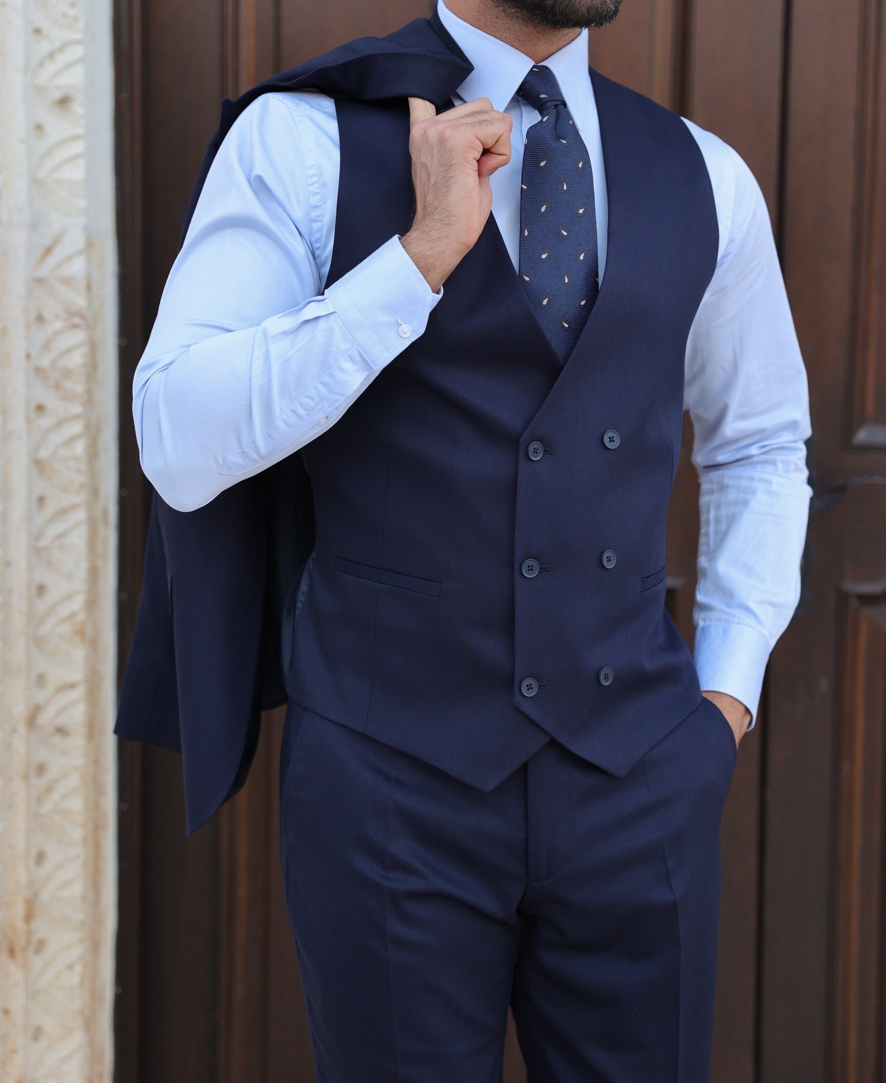 Deep Navy Slim-Fit Suit 3-Piece
