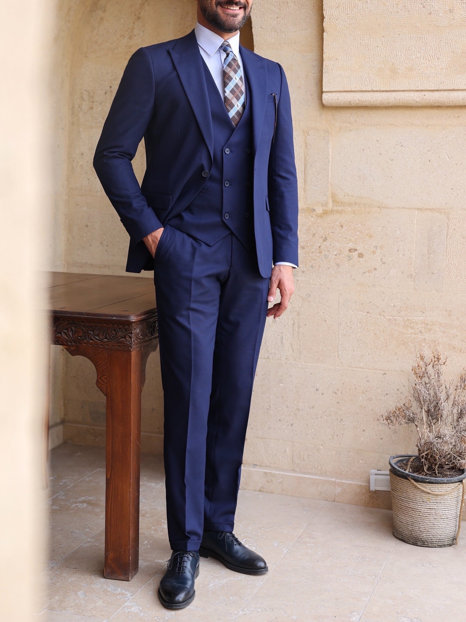 Navy Slim-Fit Suit 3-Piece