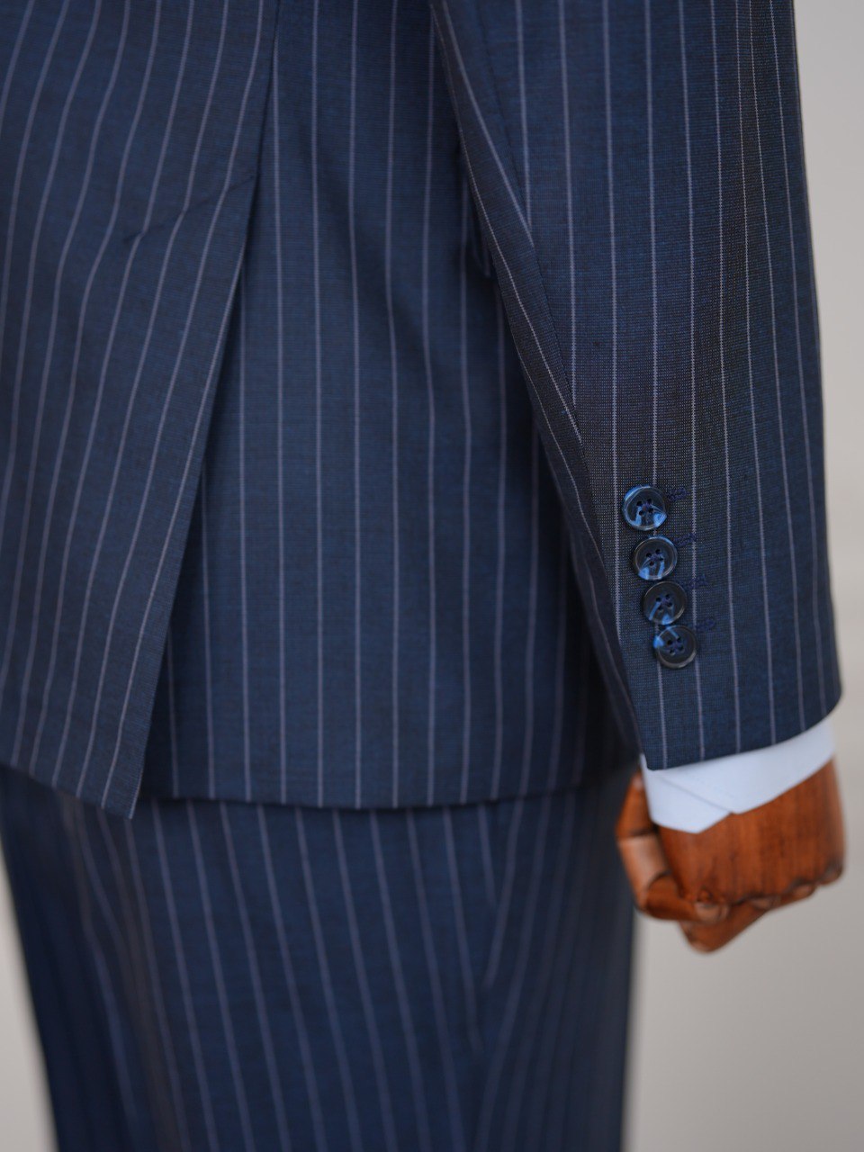 Navy Striped Double Breasted Suit 2-Piece