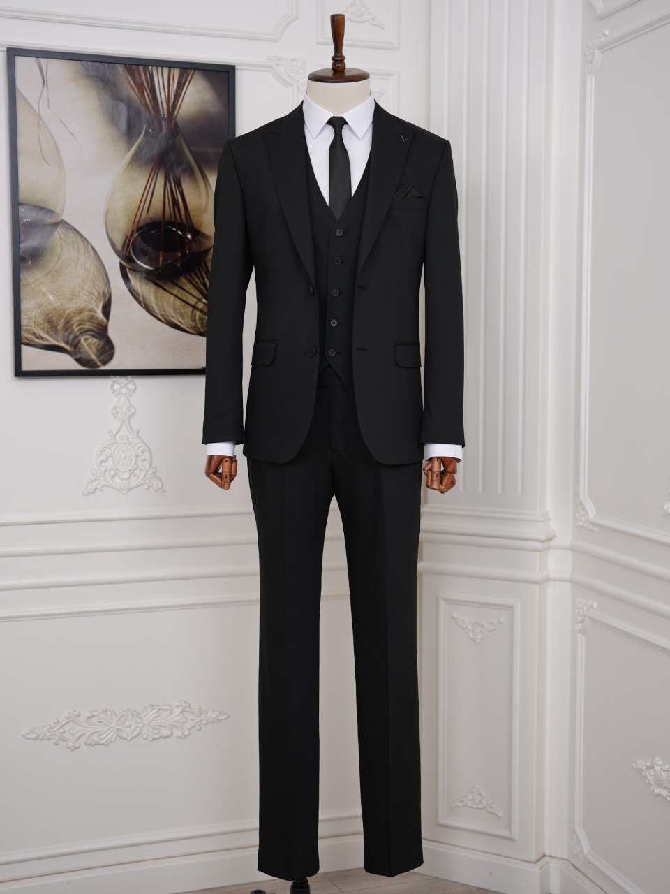 Black Slim-Fit Suit 3-Piece