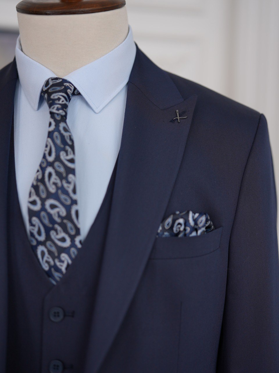 Navy Slim-Fit Suit 3-Piece