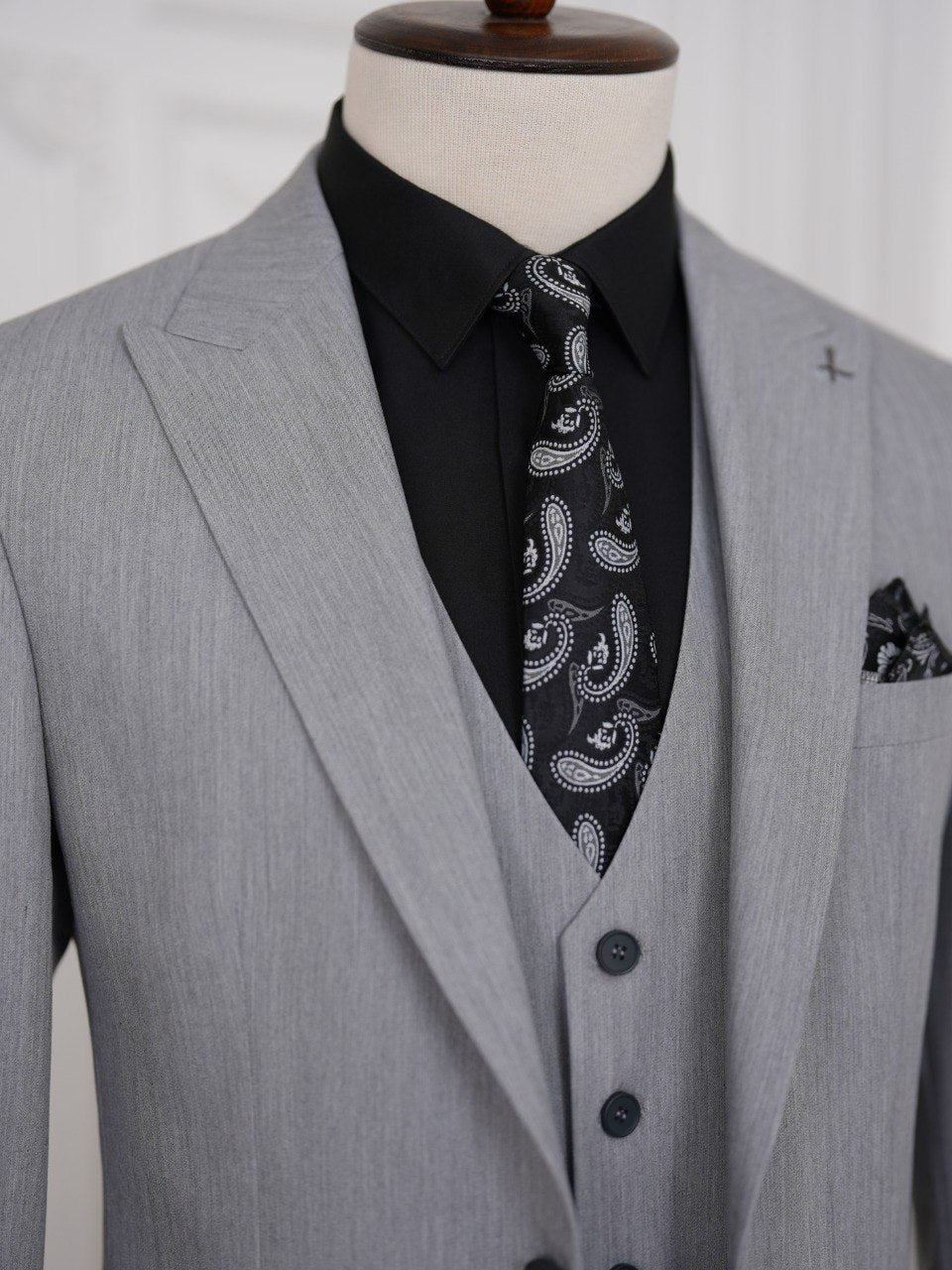 Light Grey Slim-Fit Suit 3-Piece