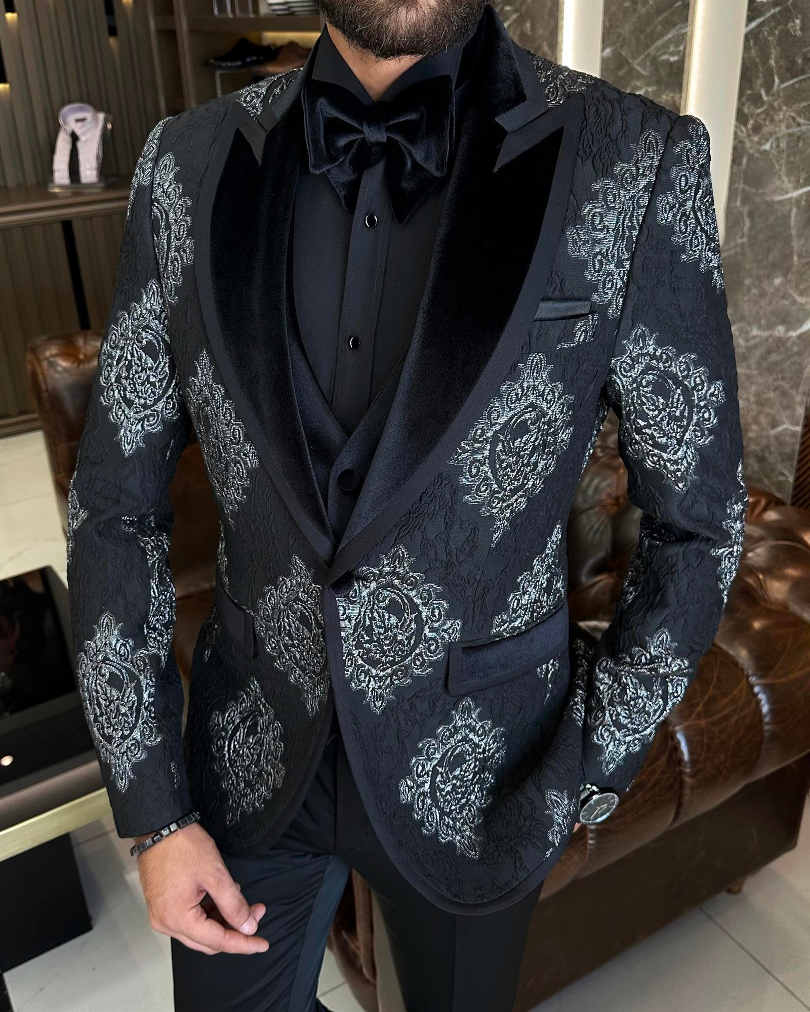 Black Slim-Fit Tuxedo 3-Piece