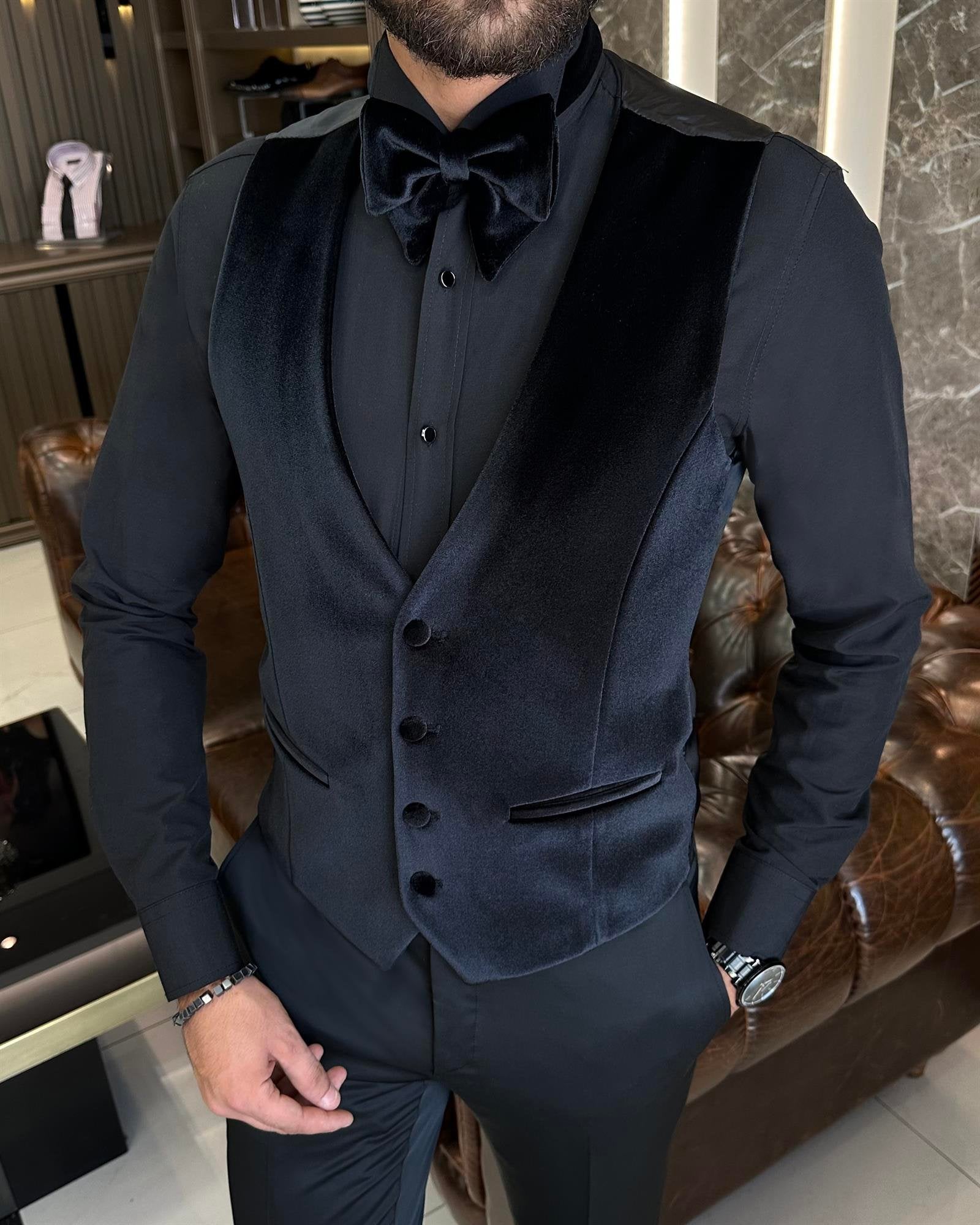 Black Slim-Fit Tuxedo 3-Piece