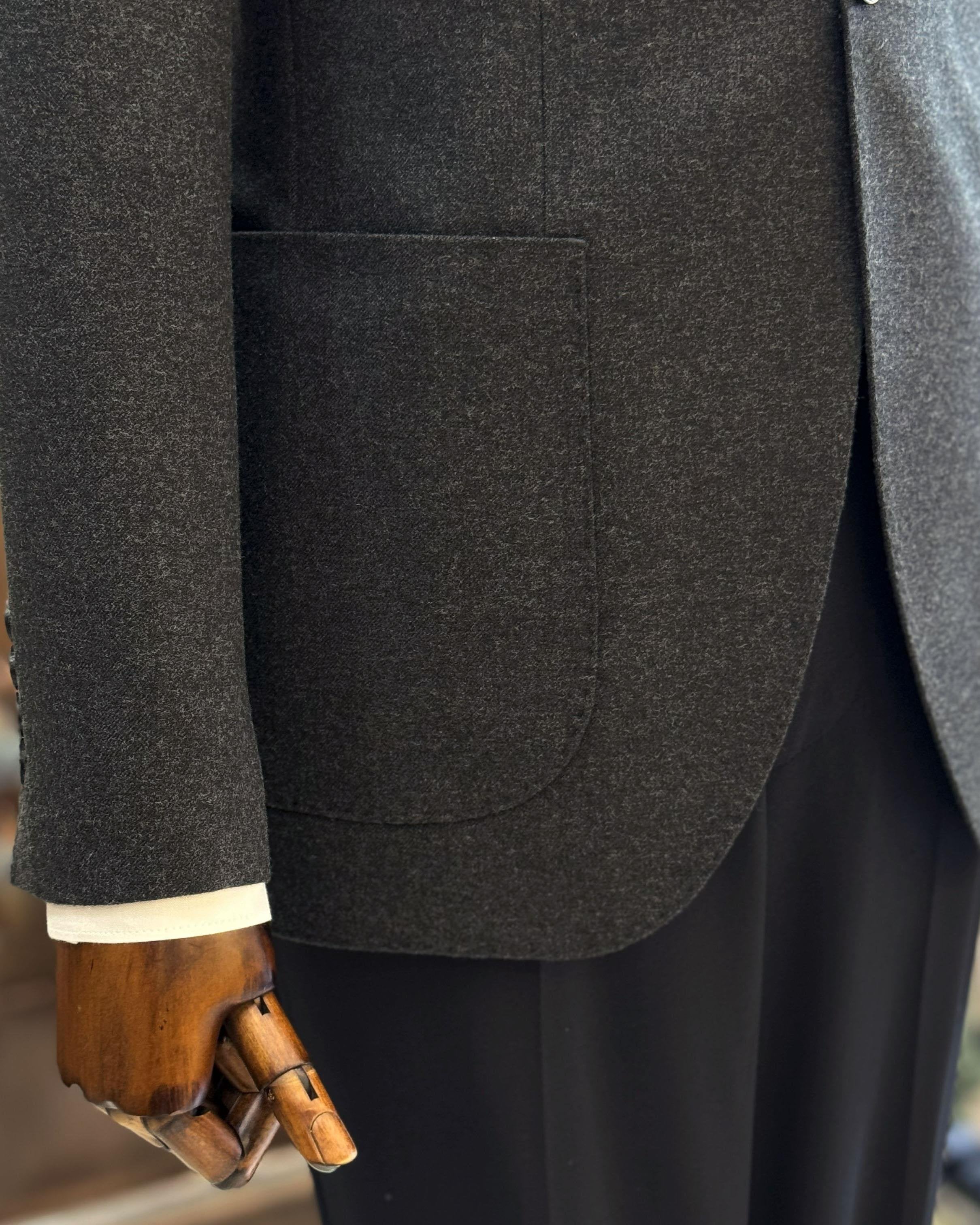 Grey Single Breasted Blazer