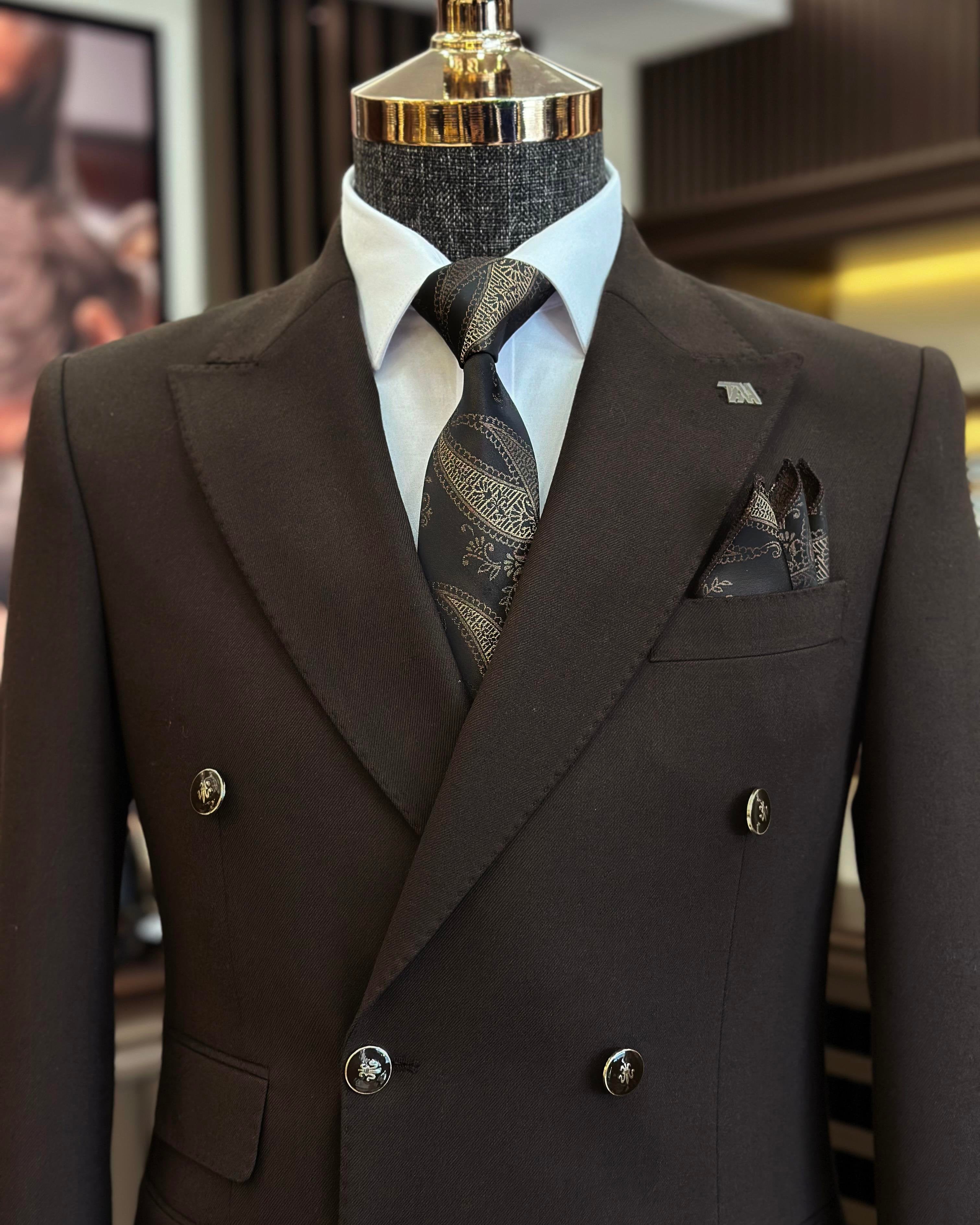 Brown Double Breasted Blazer