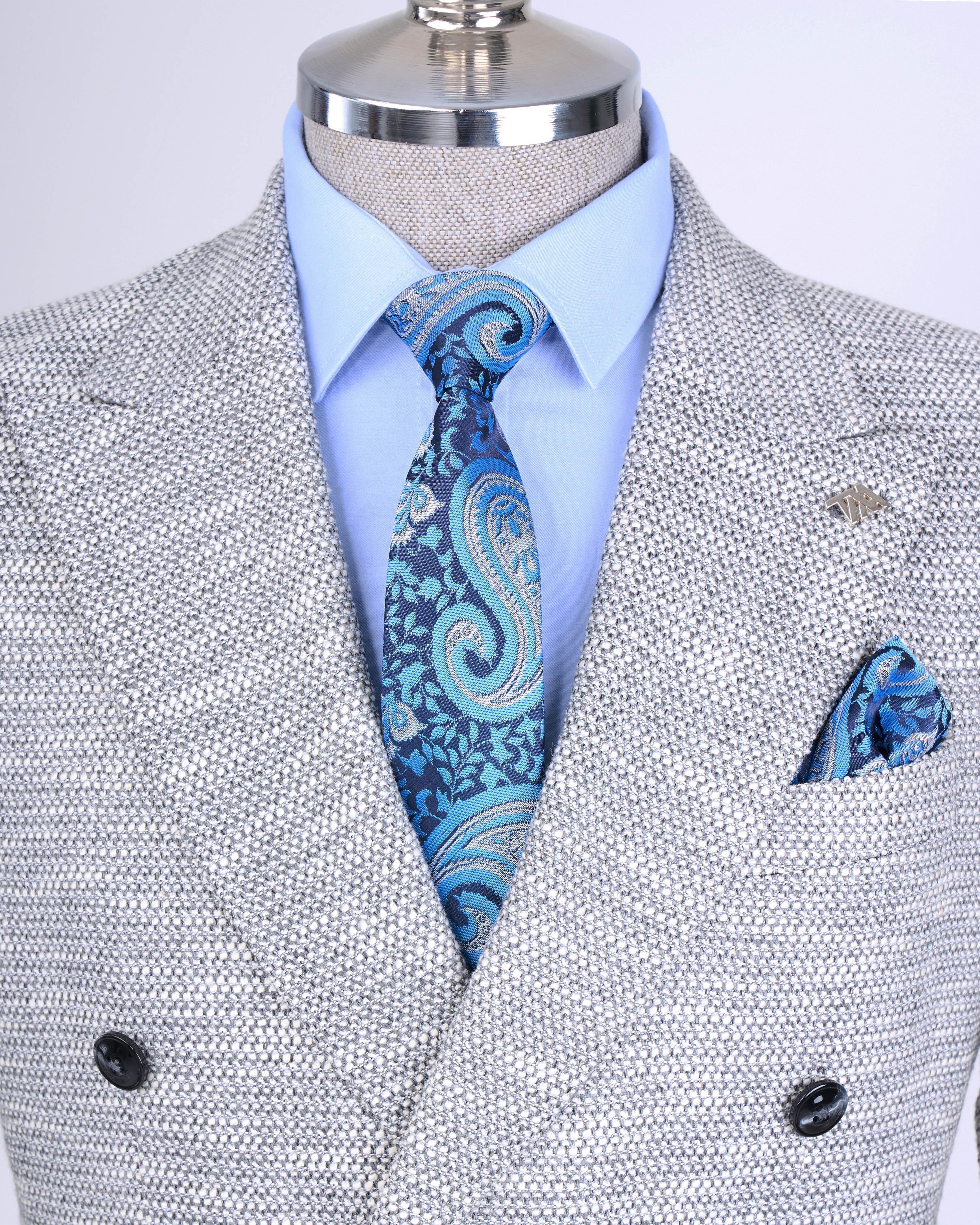 Grey Double Breasted Blazer