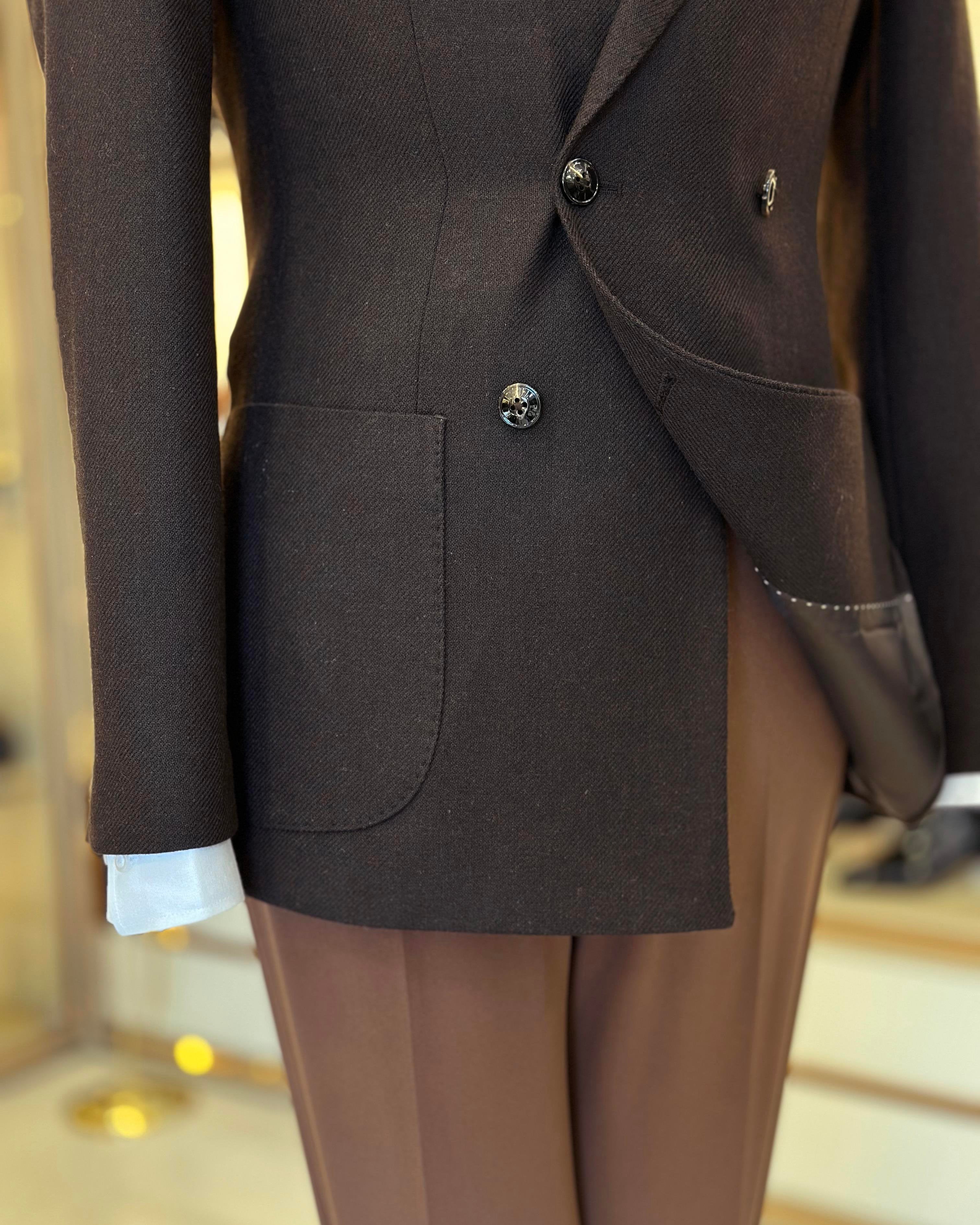 Brown Double Breasted Blazer