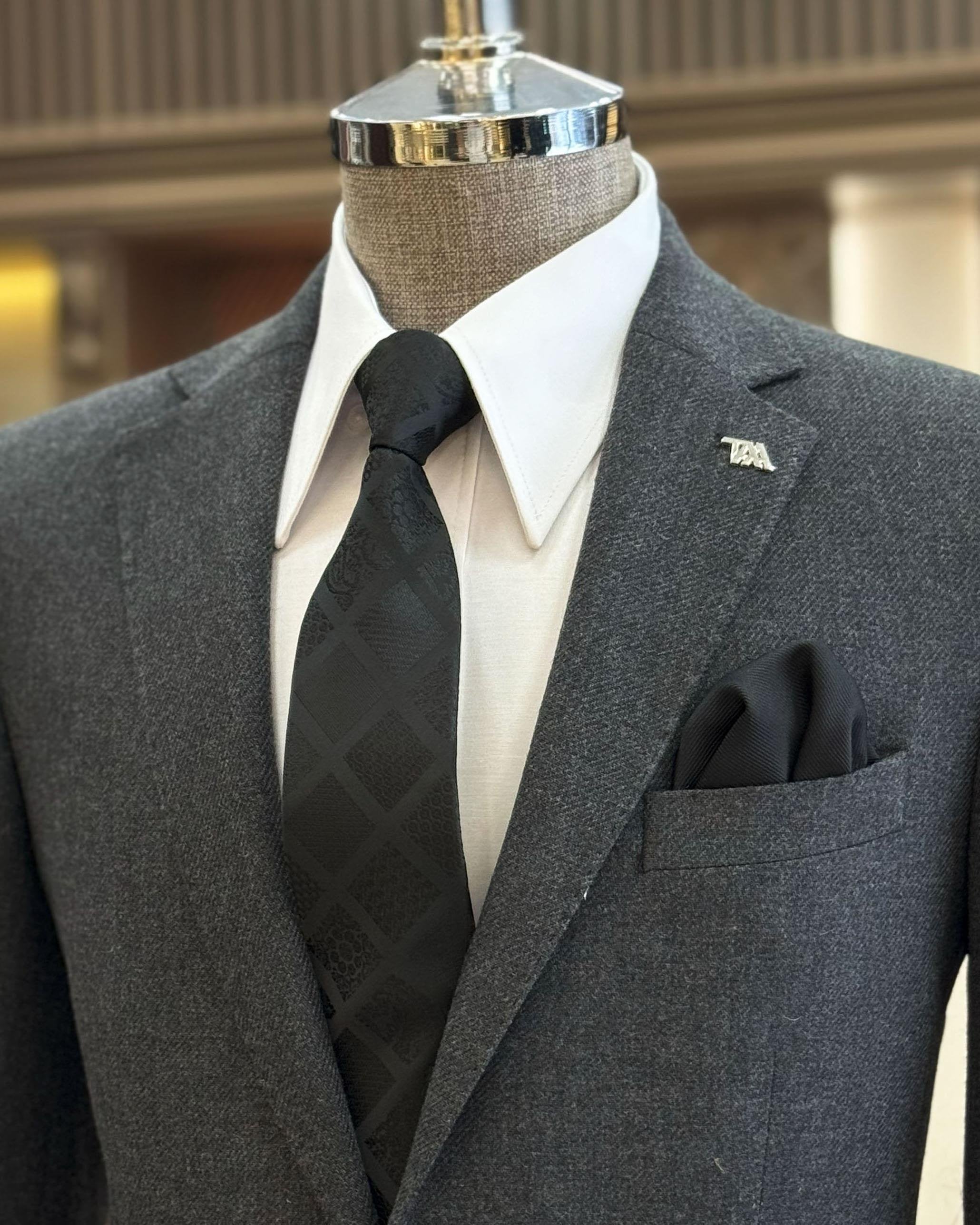 Grey Single Breasted Blazer