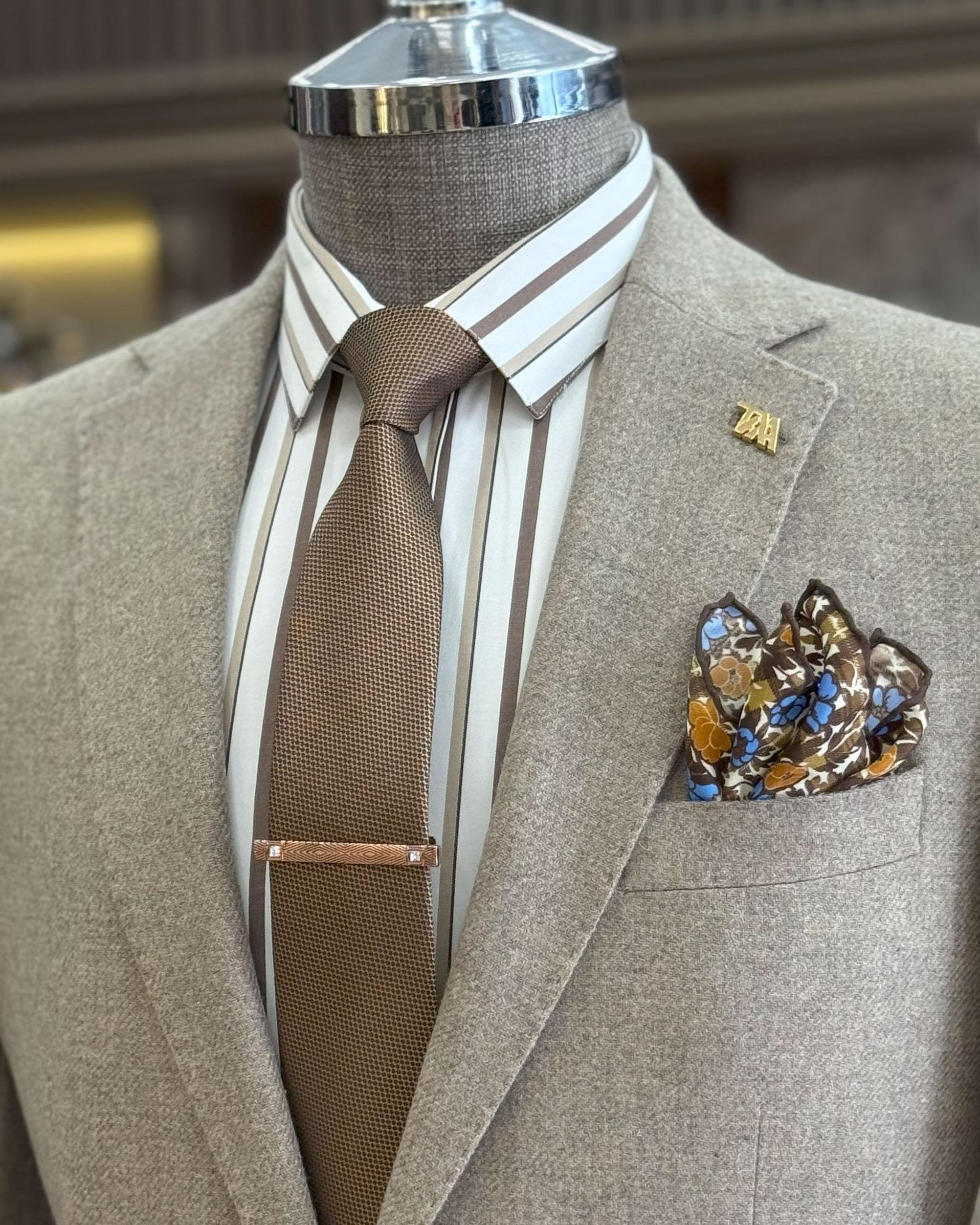 Beige Single Breasted Blazer