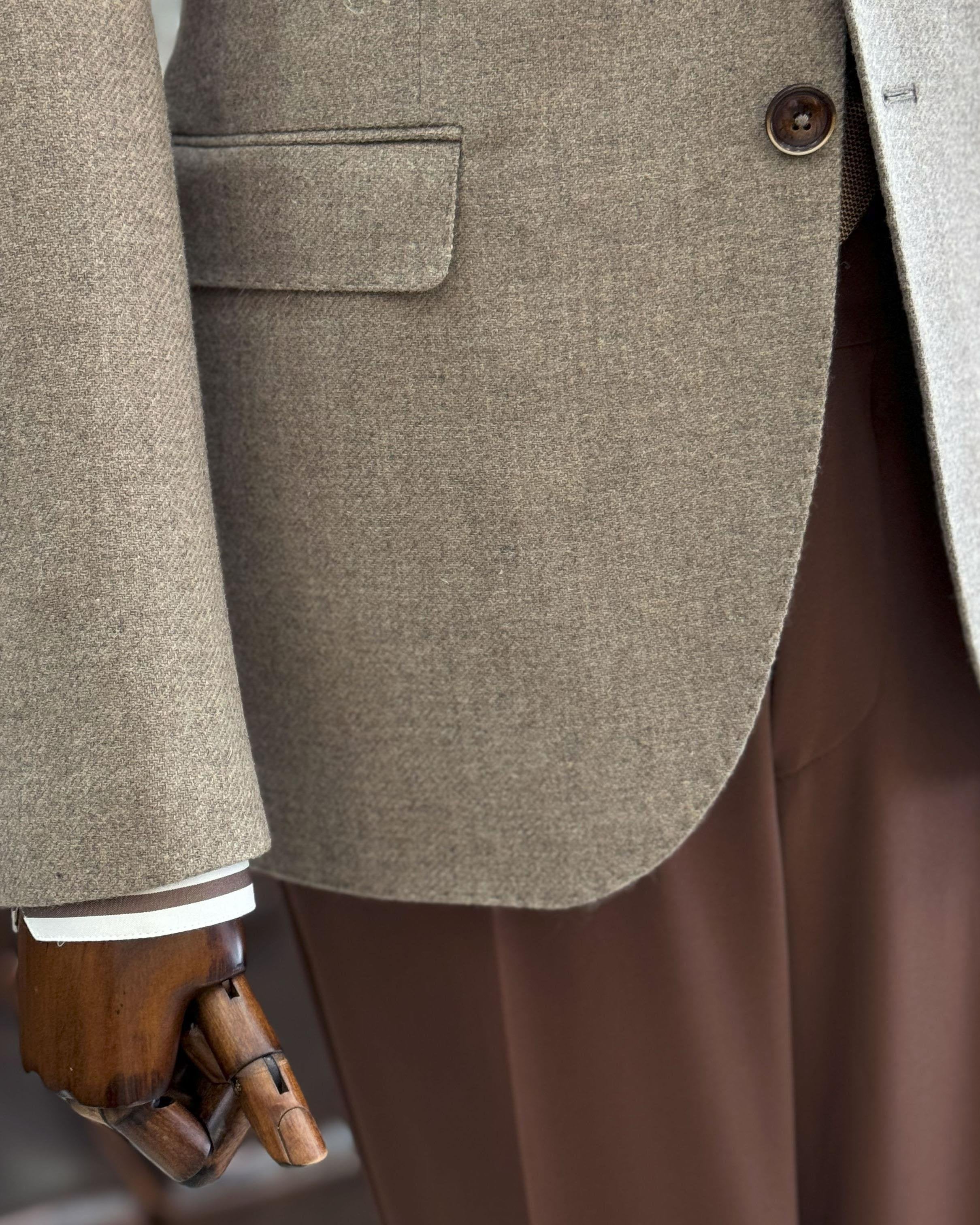Beige Single Breasted Blazer