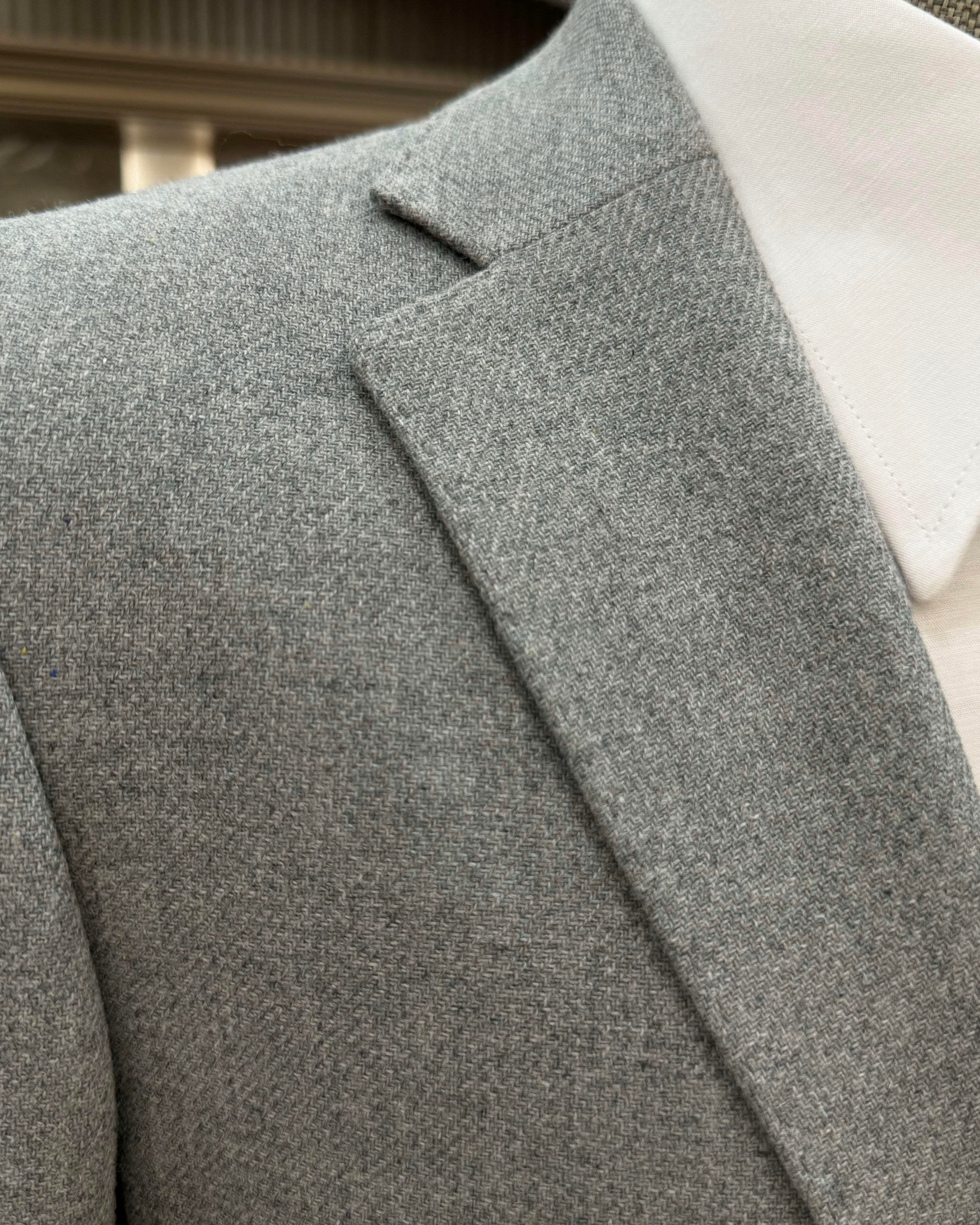Grey Single Breasted Blazer