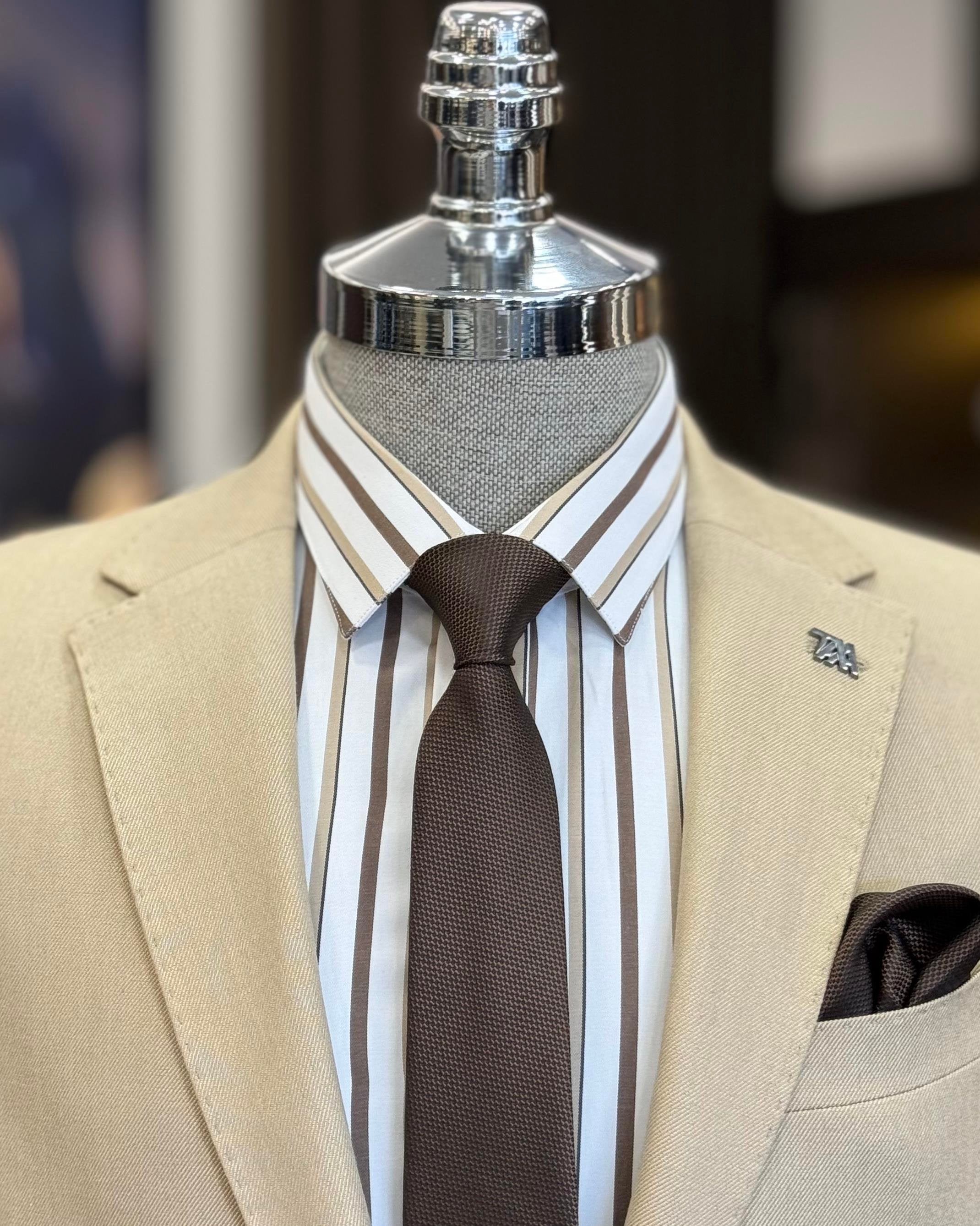 Beige Single Breasted Blazer