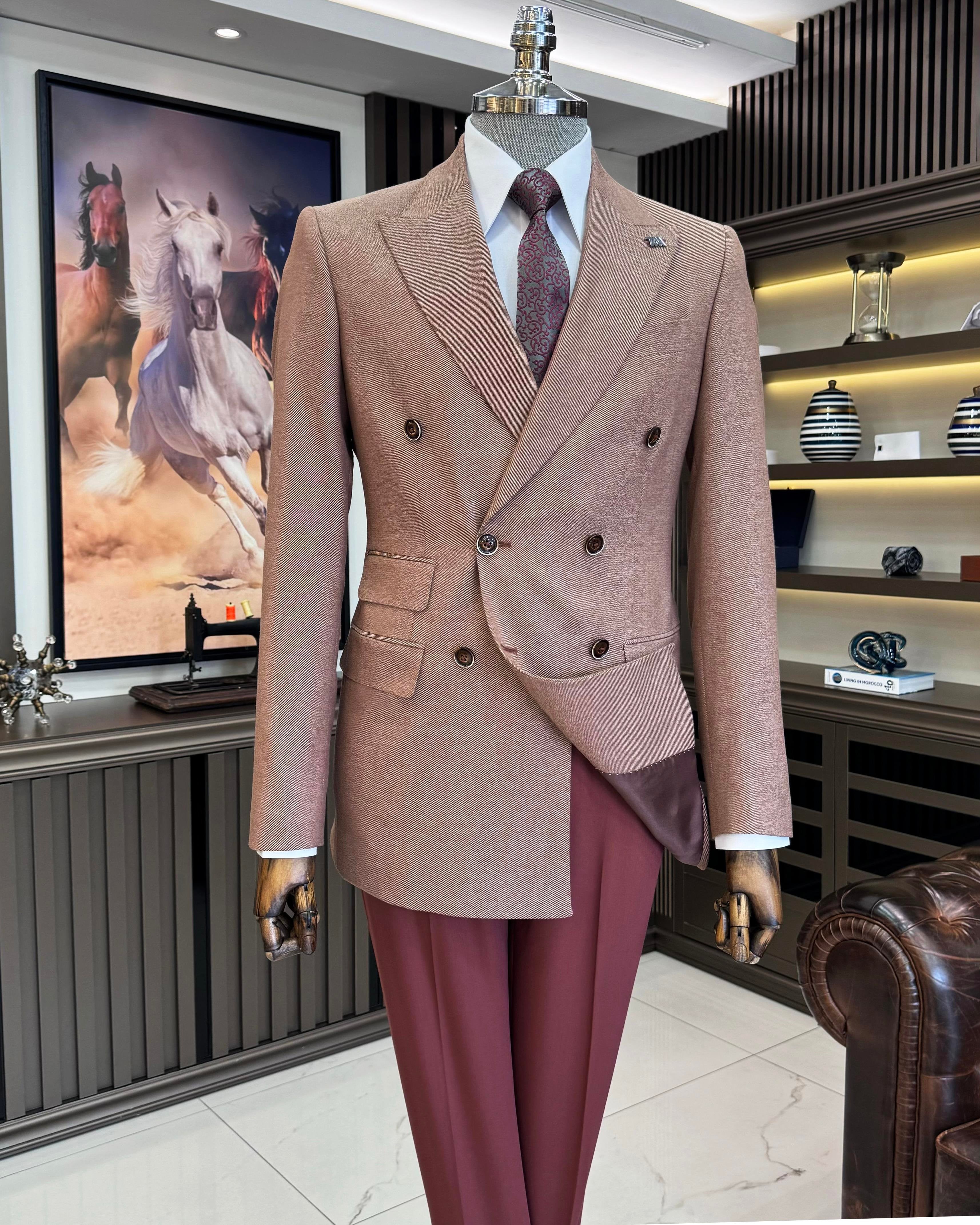 Camel Double Breasted Blazer