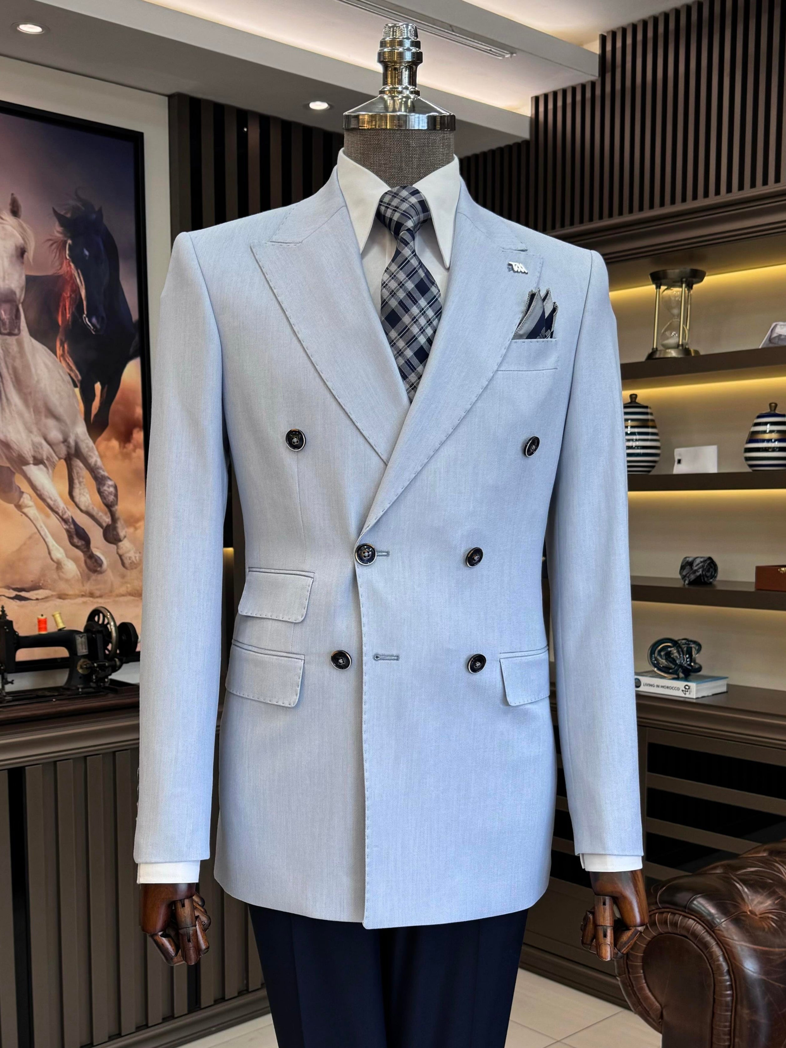 Grey Double Breasted Blazer