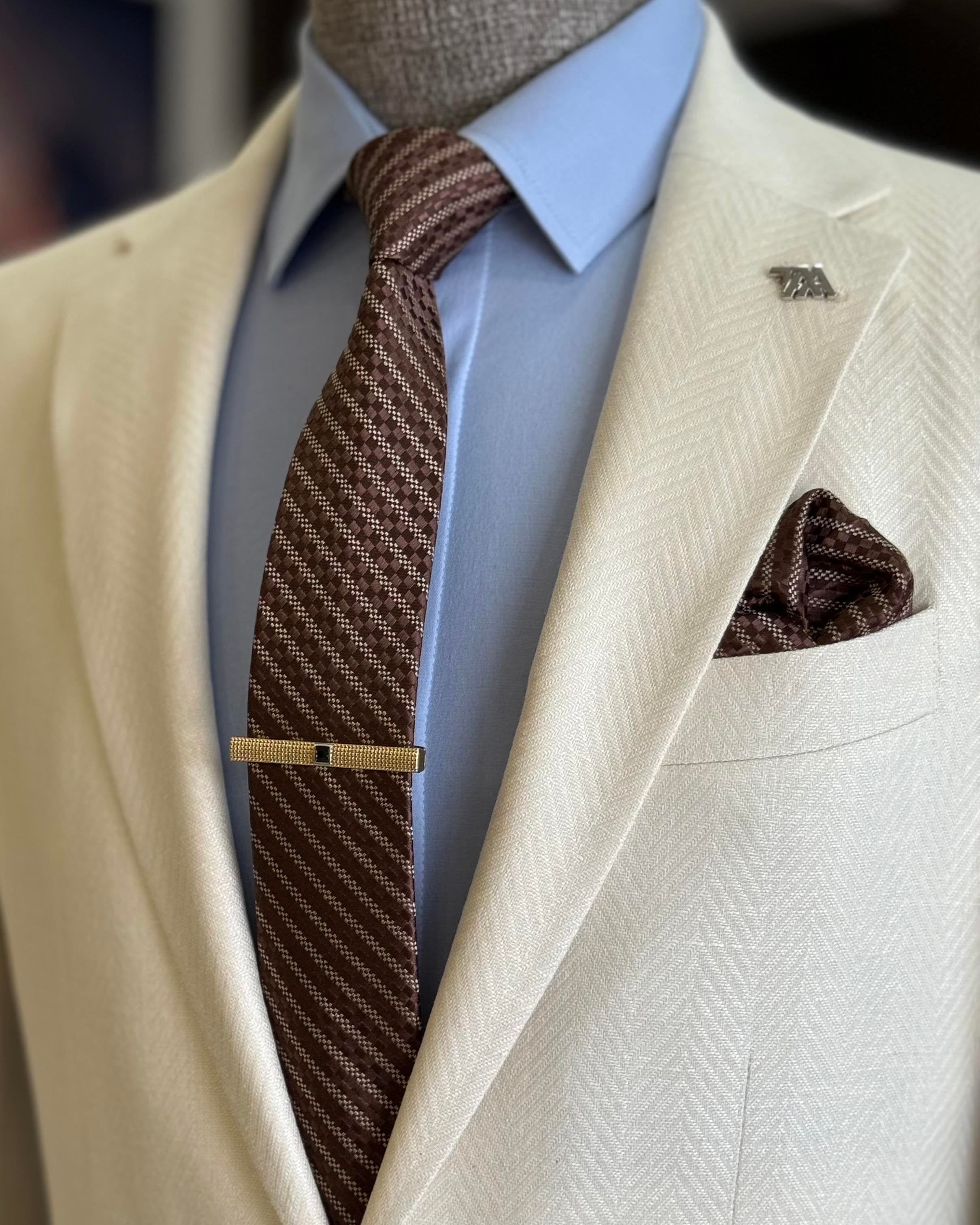 Beige Single Breasted Blazer