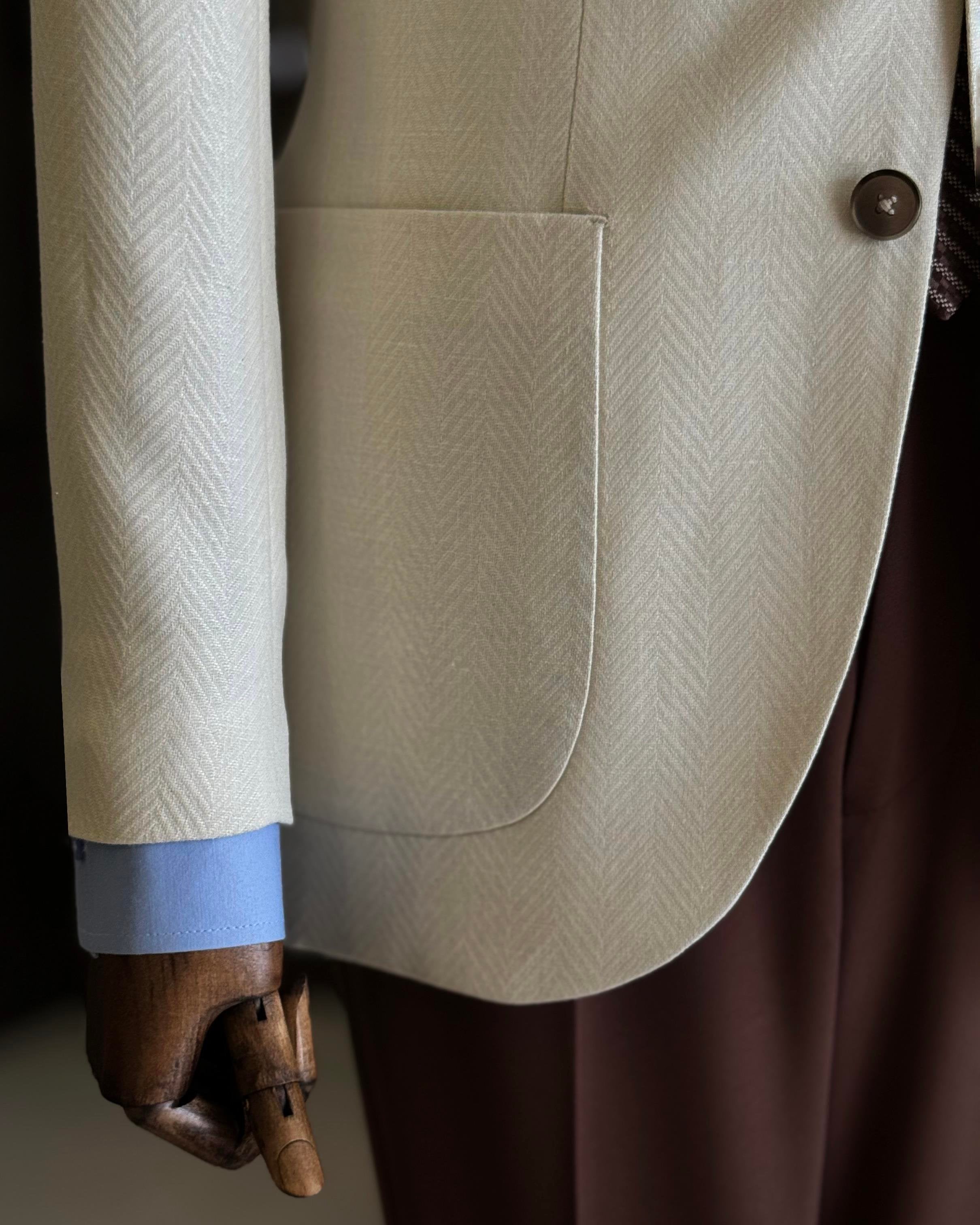 Beige Single Breasted Blazer