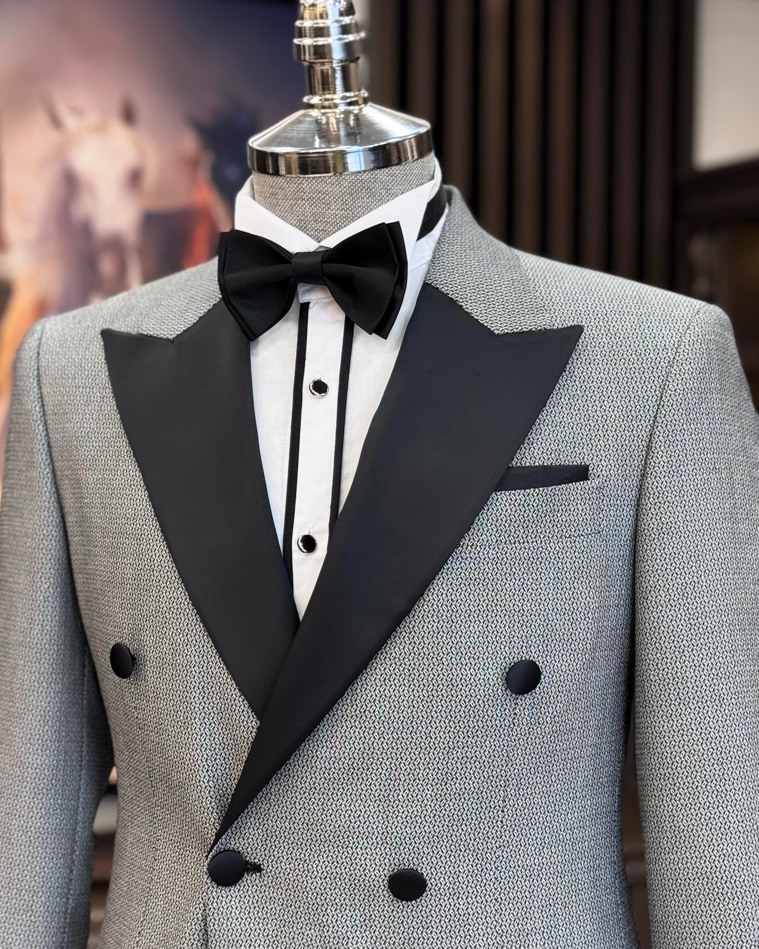 Grey Double Breasted Tuxedo 2-Piece