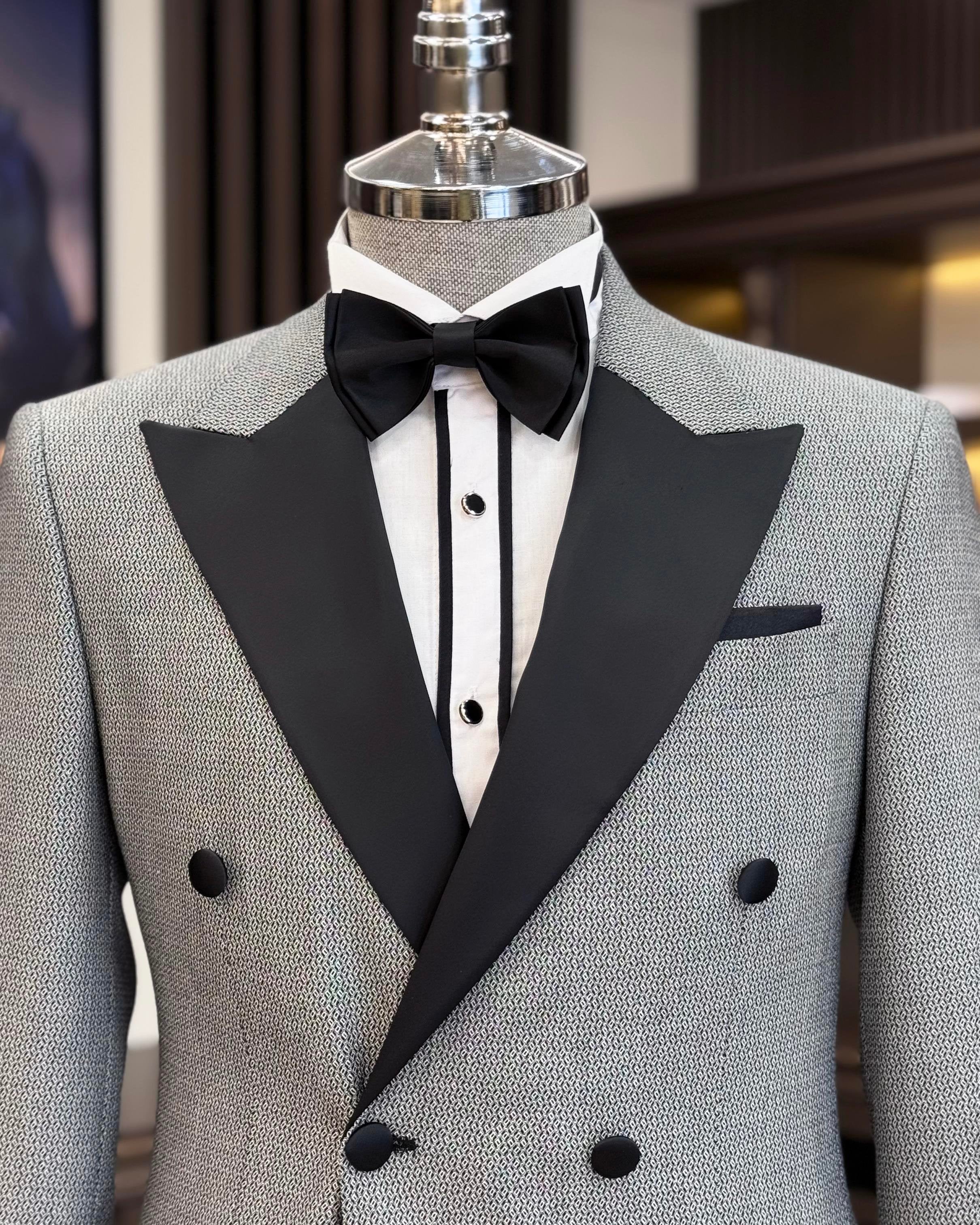 Grey Double Breasted Tuxedo 2-Piece