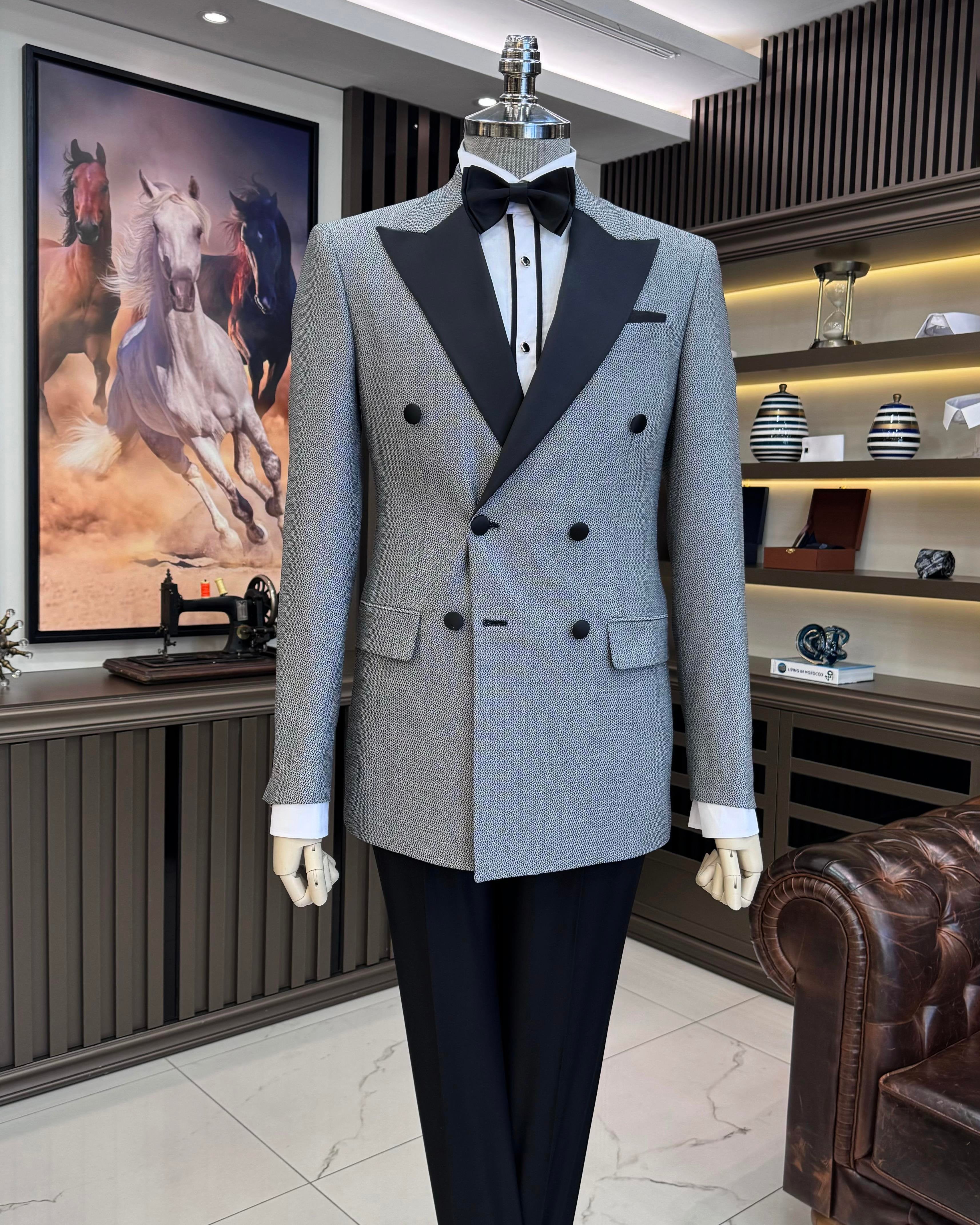 Grey Double Breasted Tuxedo 2-Piece