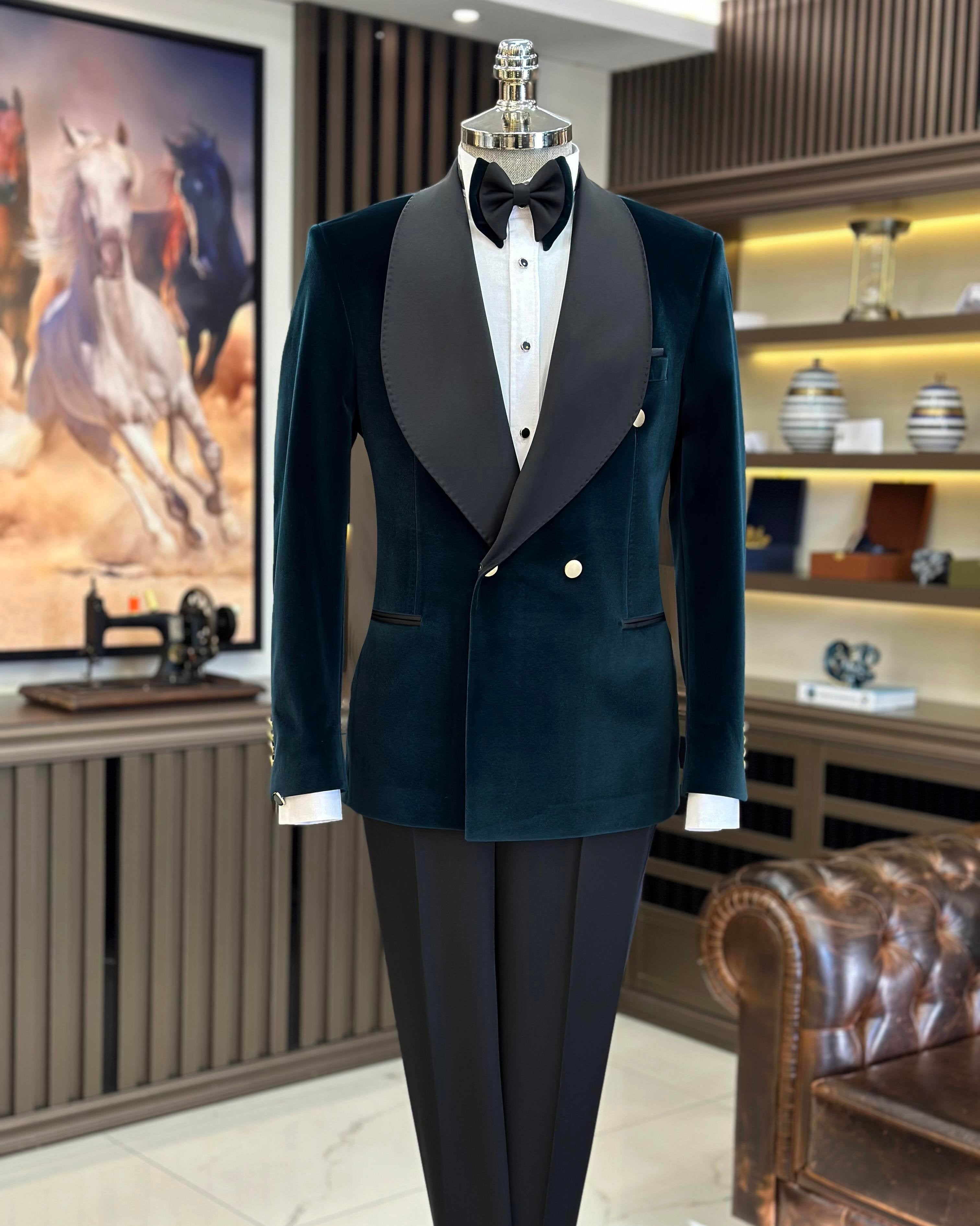 Emerald Velvet Slim-Fit Tuxedo 2-Piece
