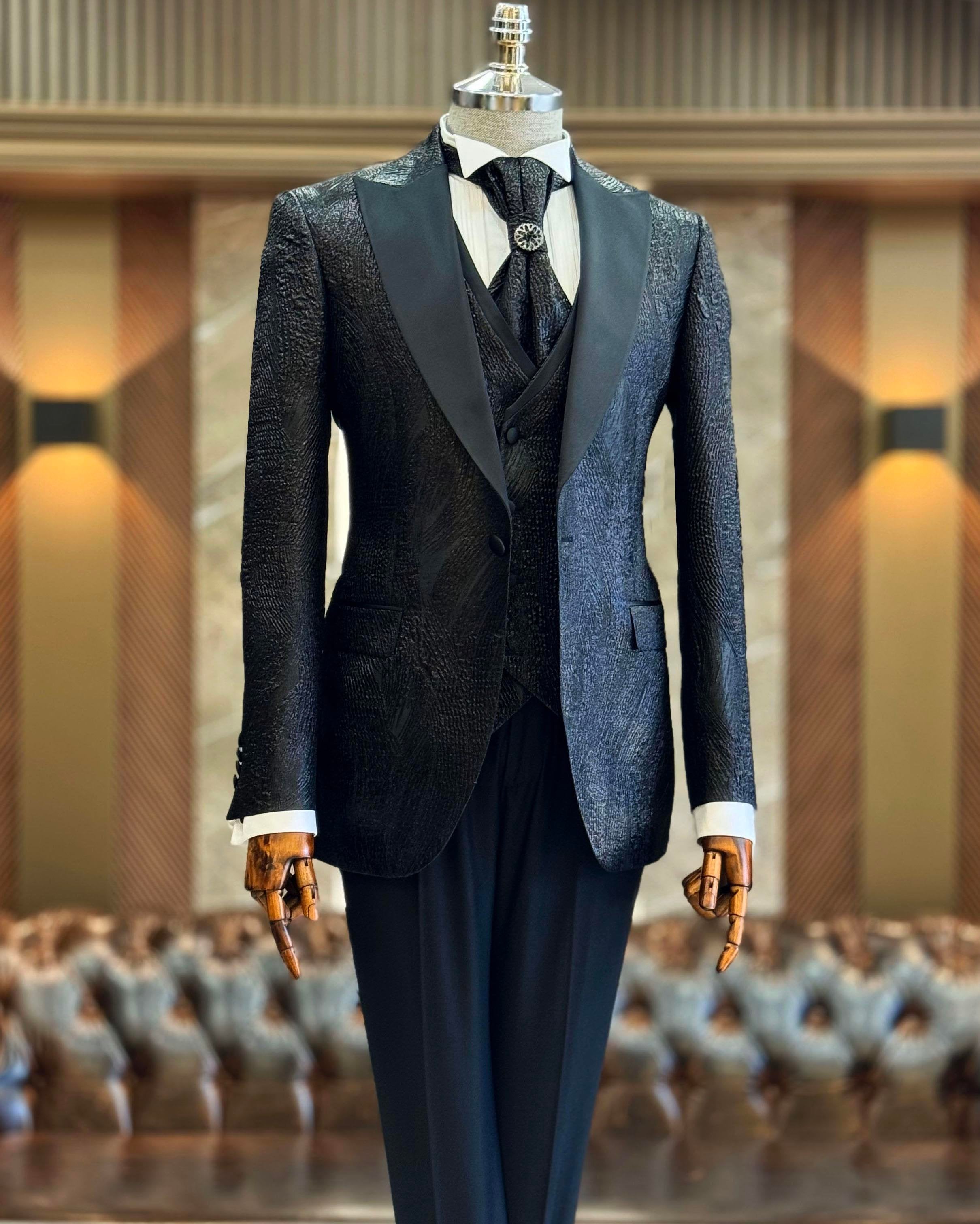 Black Slim-Fit Tuxedo 3-Piece