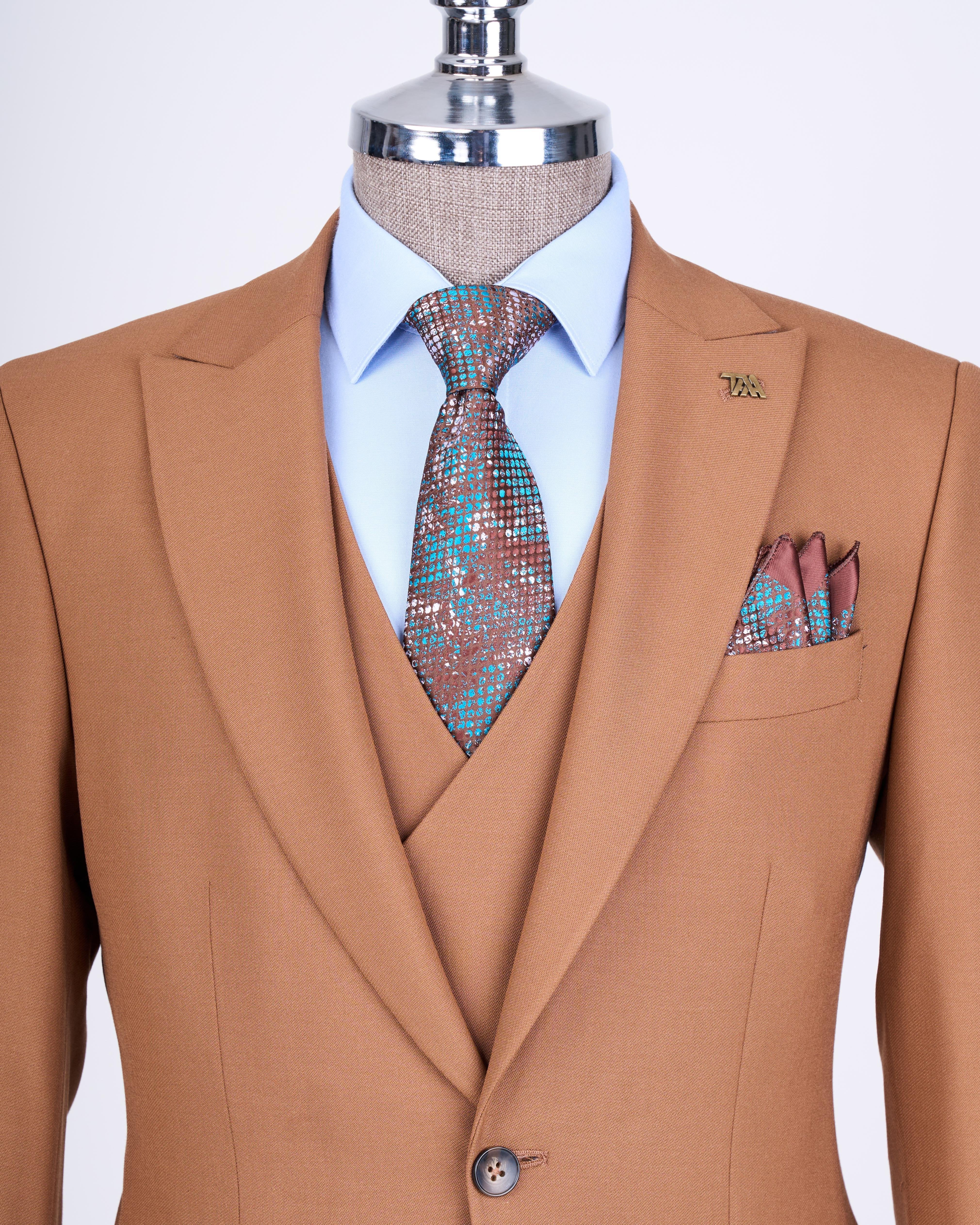 Camel Slim-Fit Suit 3-Piece