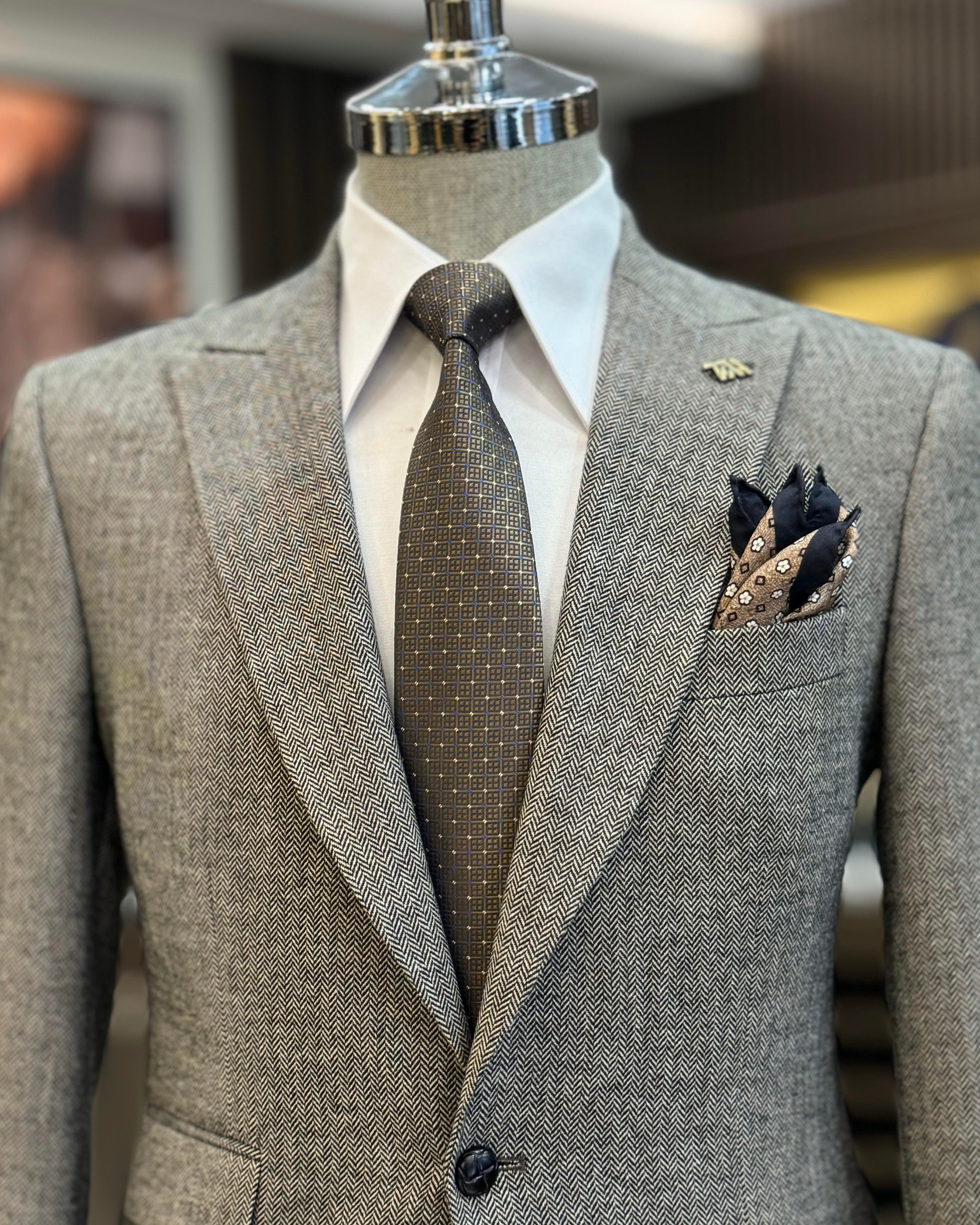 Grey Single Breasted Blazer