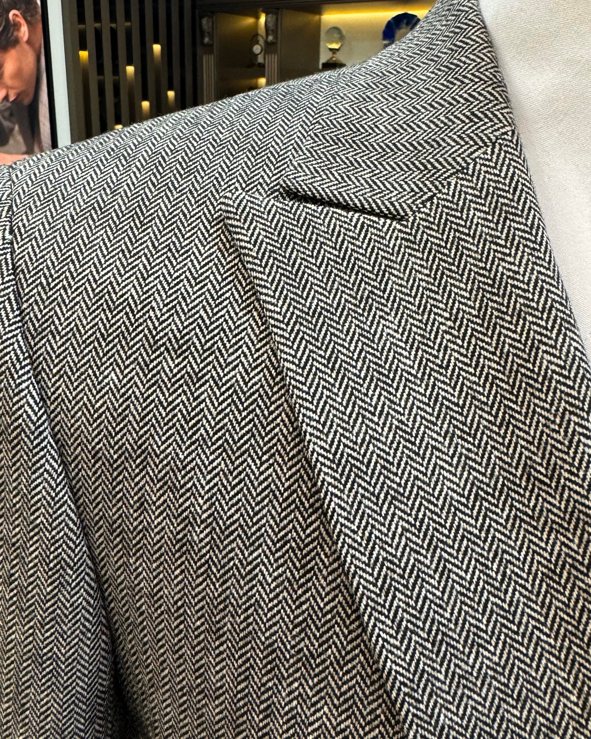 Grey Single Breasted Blazer