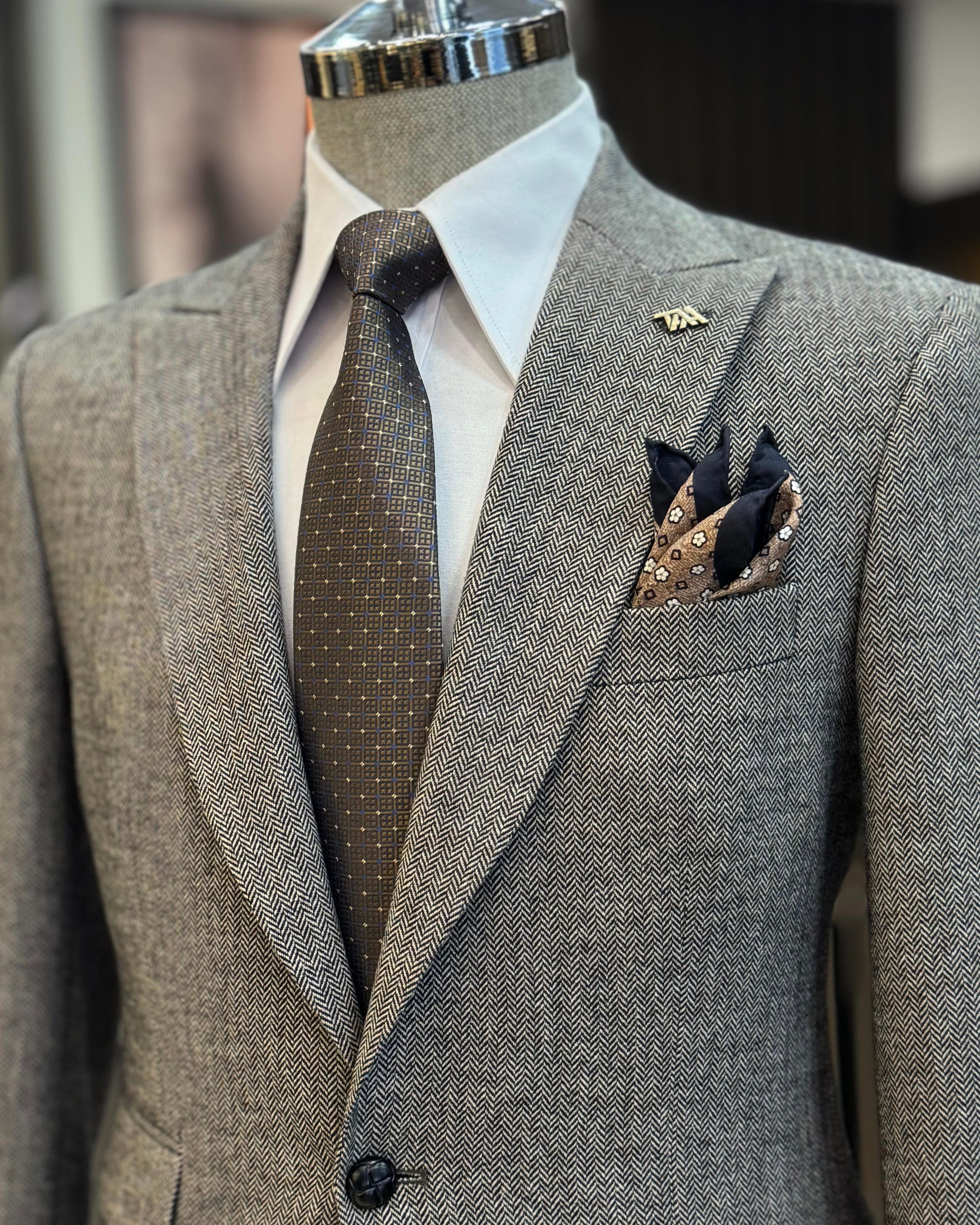 Grey Single Breasted Blazer