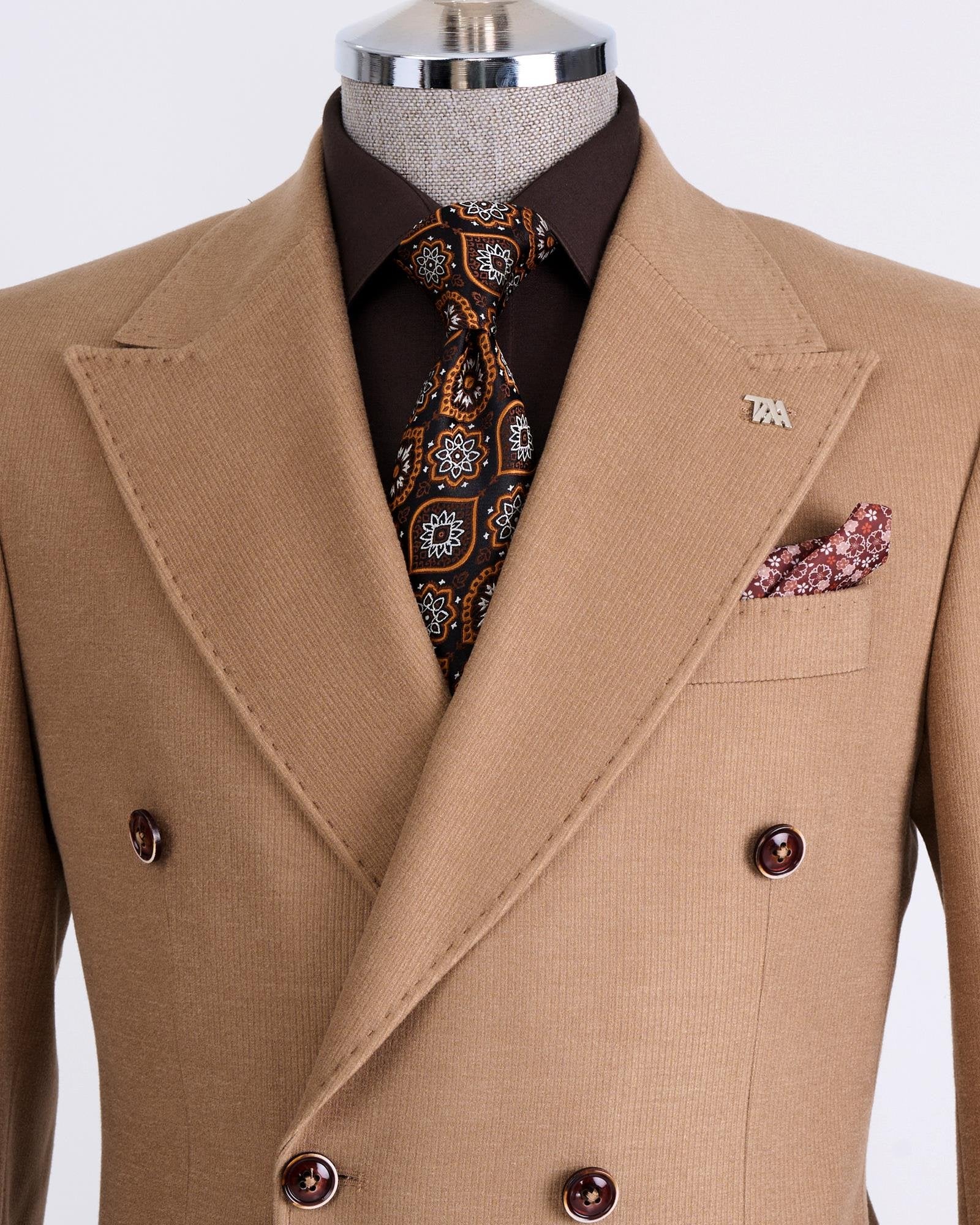 Camel Double Breasted Blazer