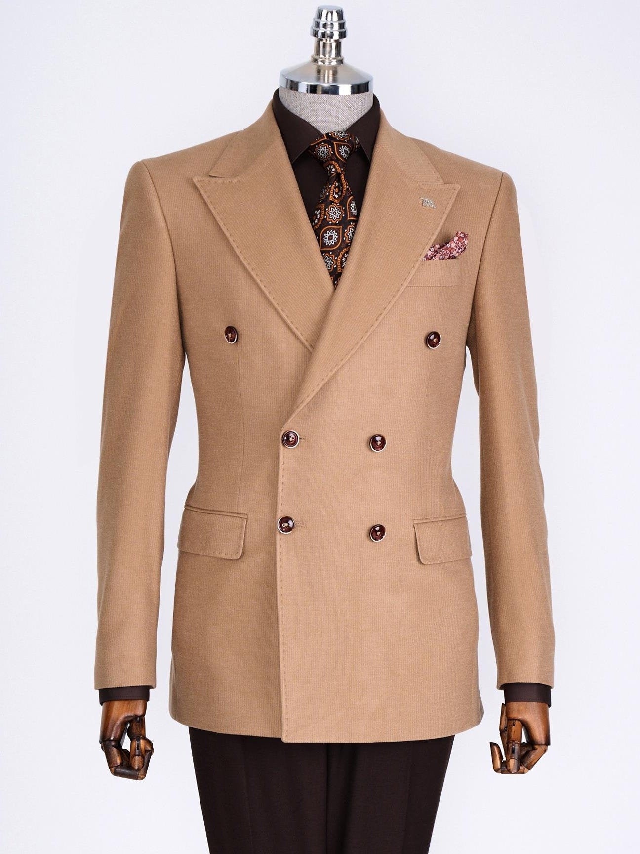 Camel Double Breasted Blazer