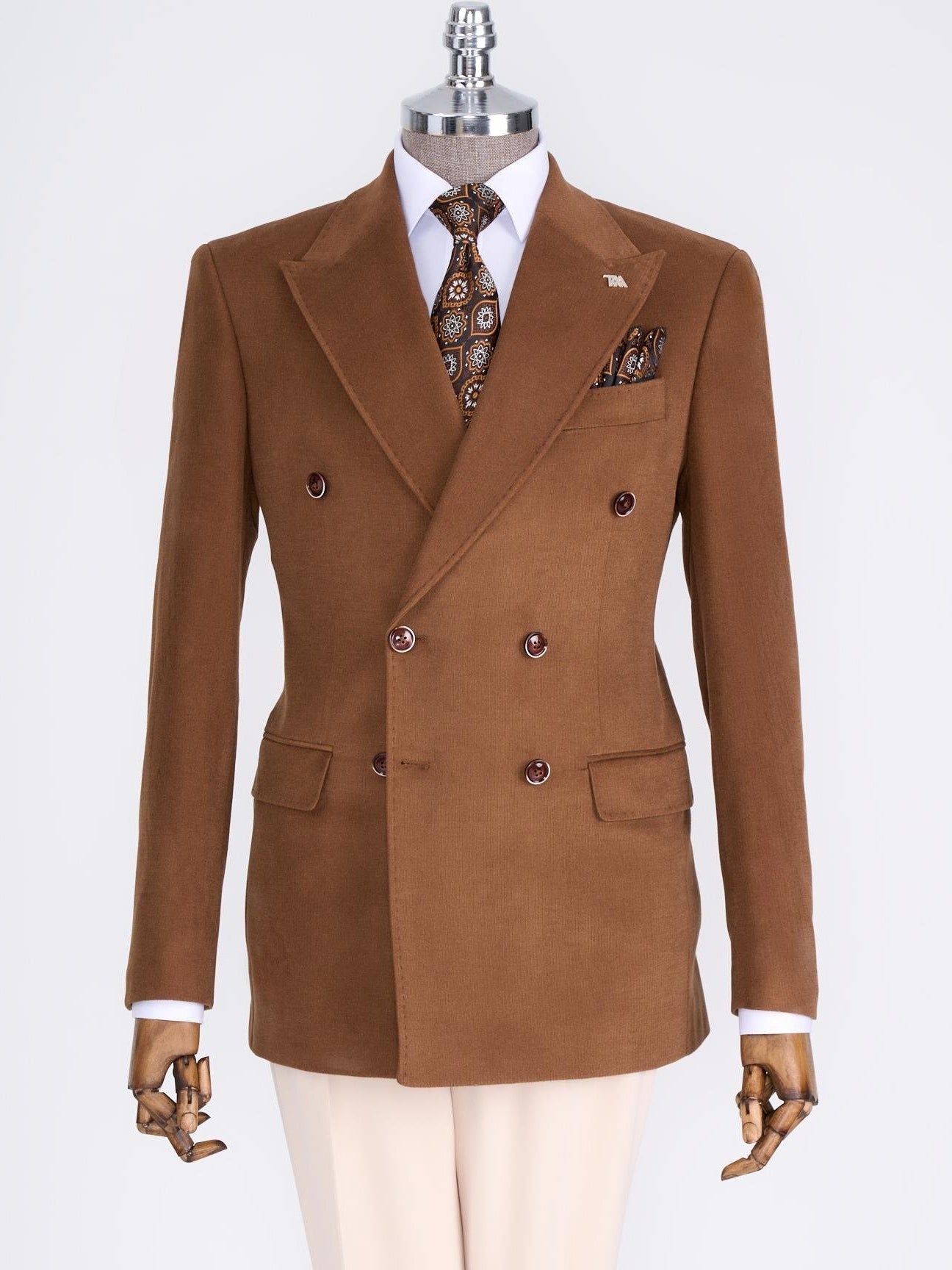 Brown Double Breasted Blazer