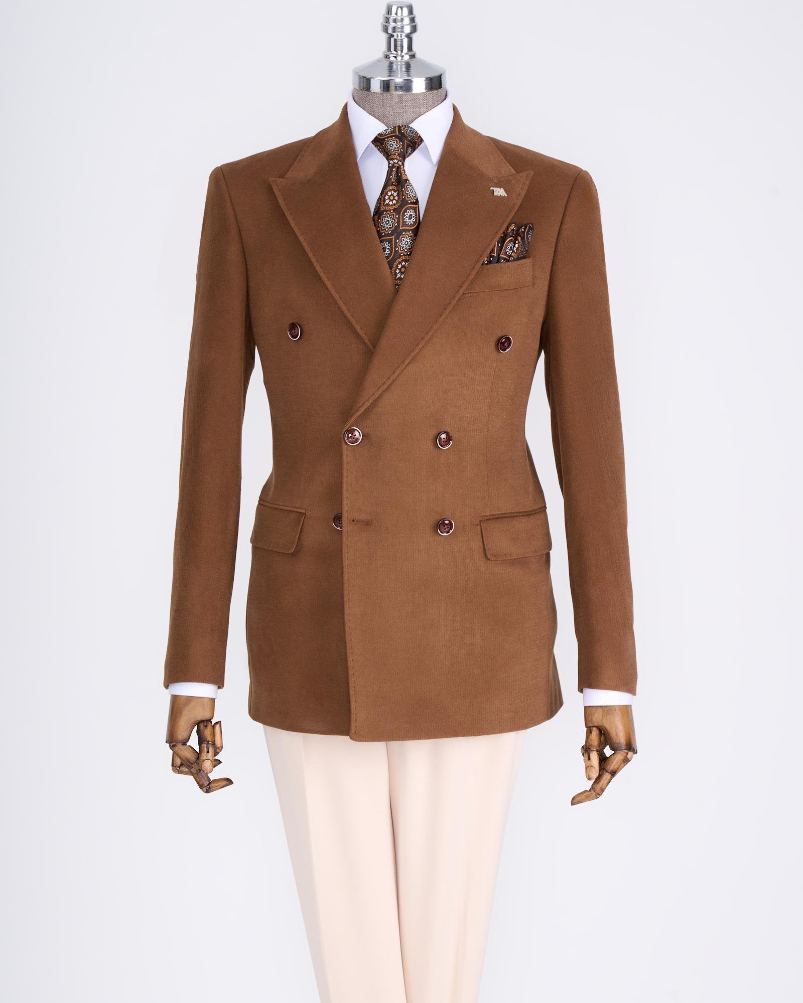 Brown Double Breasted Blazer