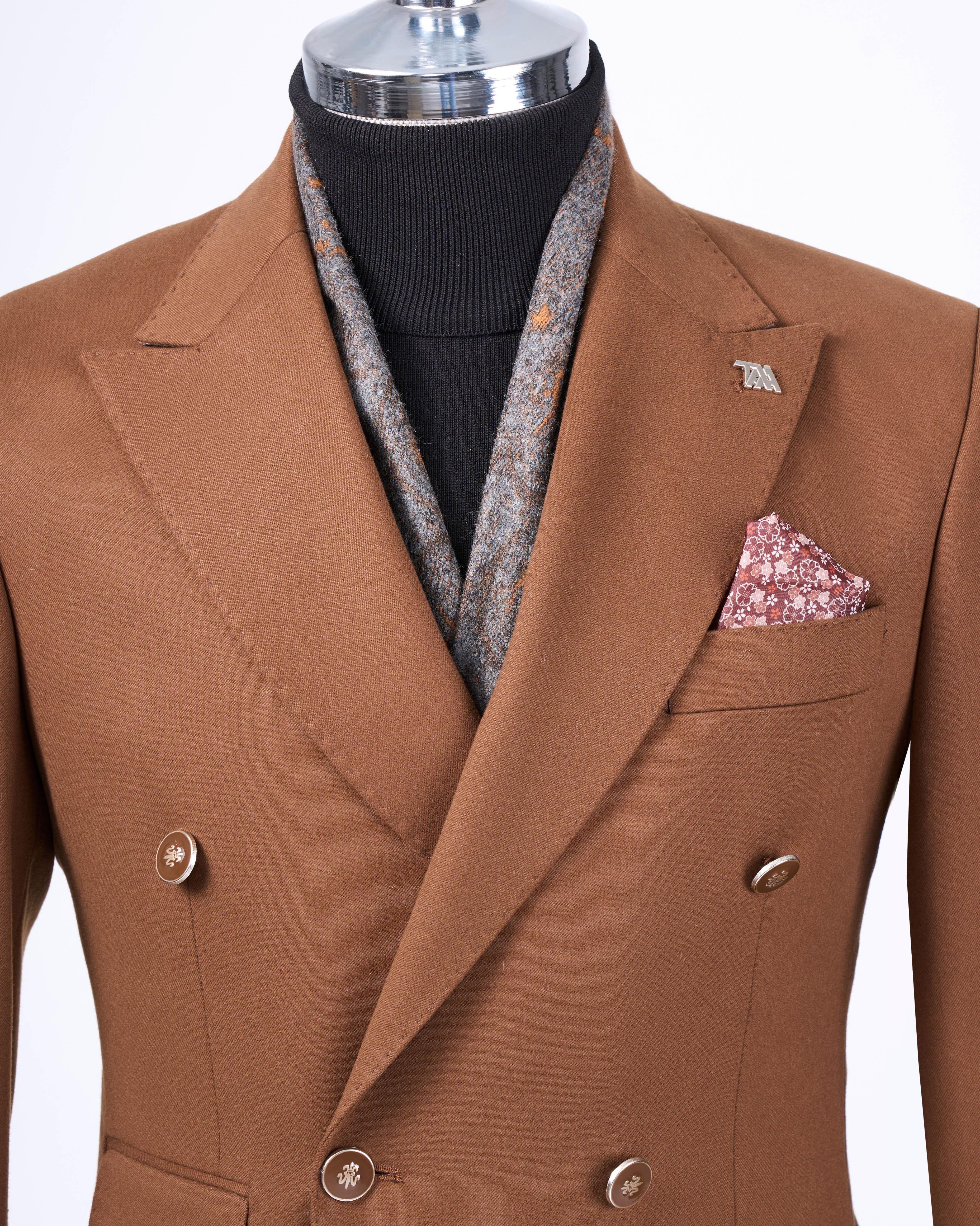 Brown Double Breasted Blazer
