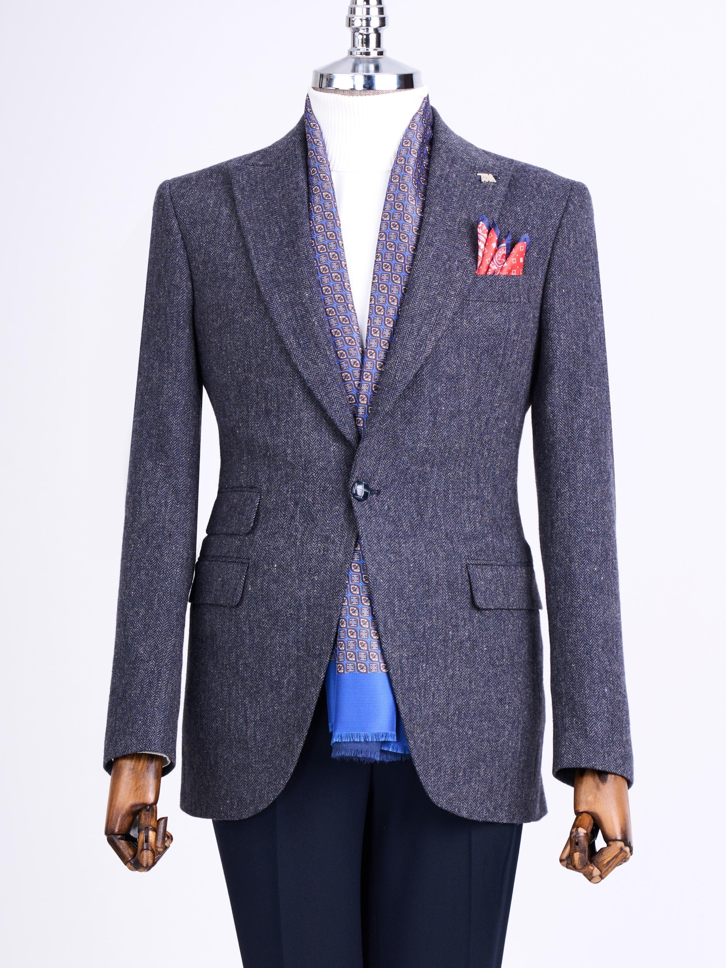 Grey Single Breasted Blazer