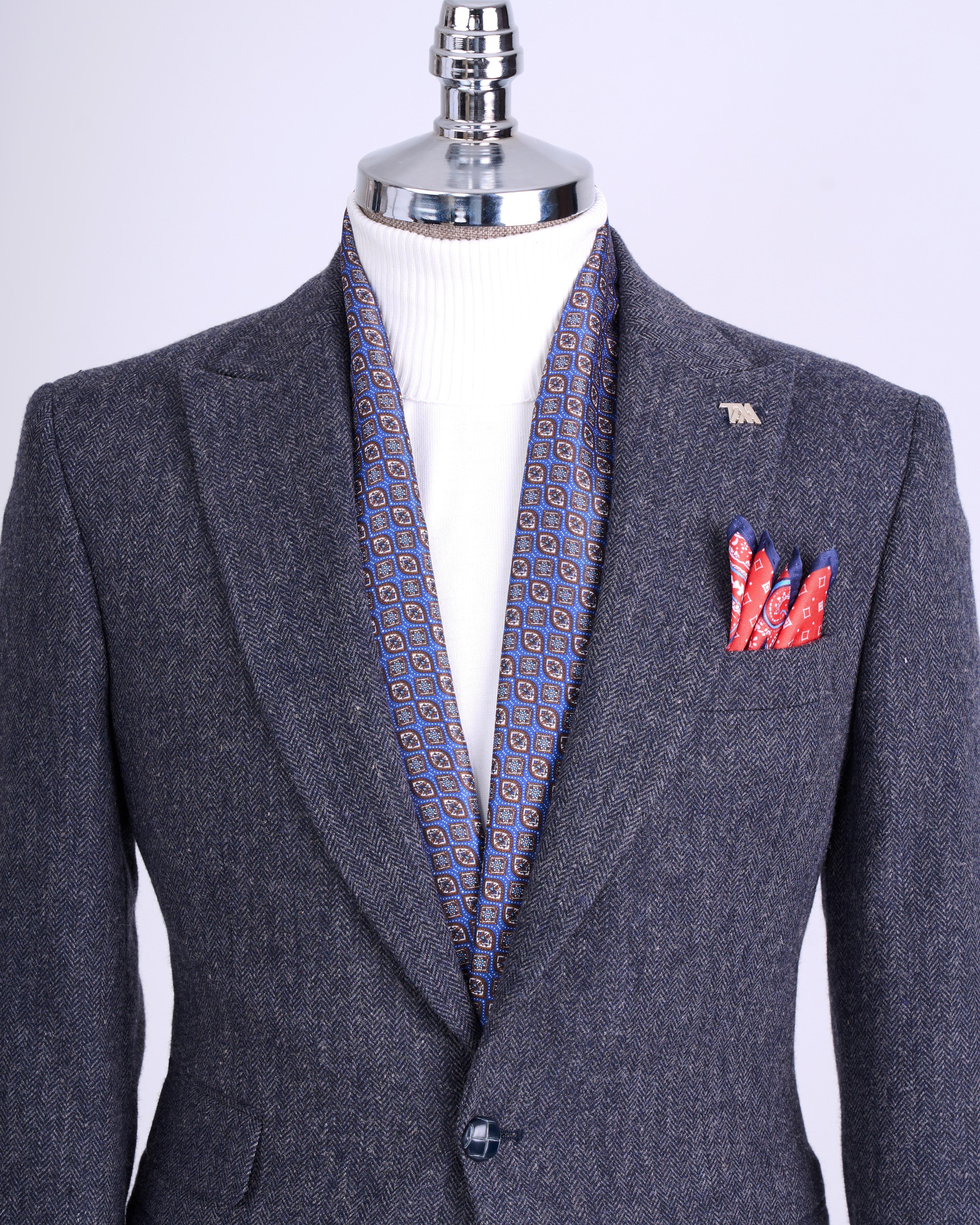 Grey Single Breasted Blazer