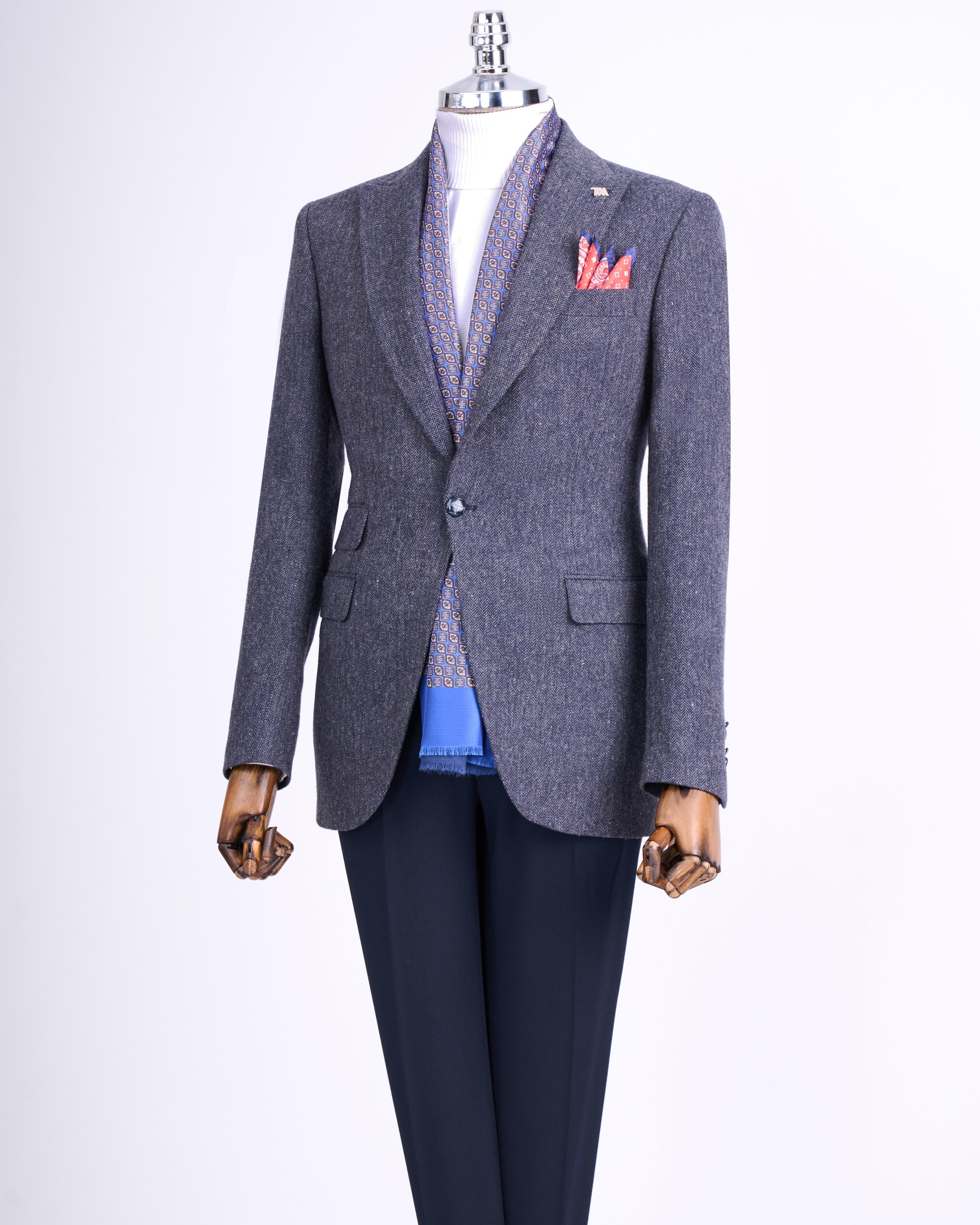 Grey Single Breasted Blazer