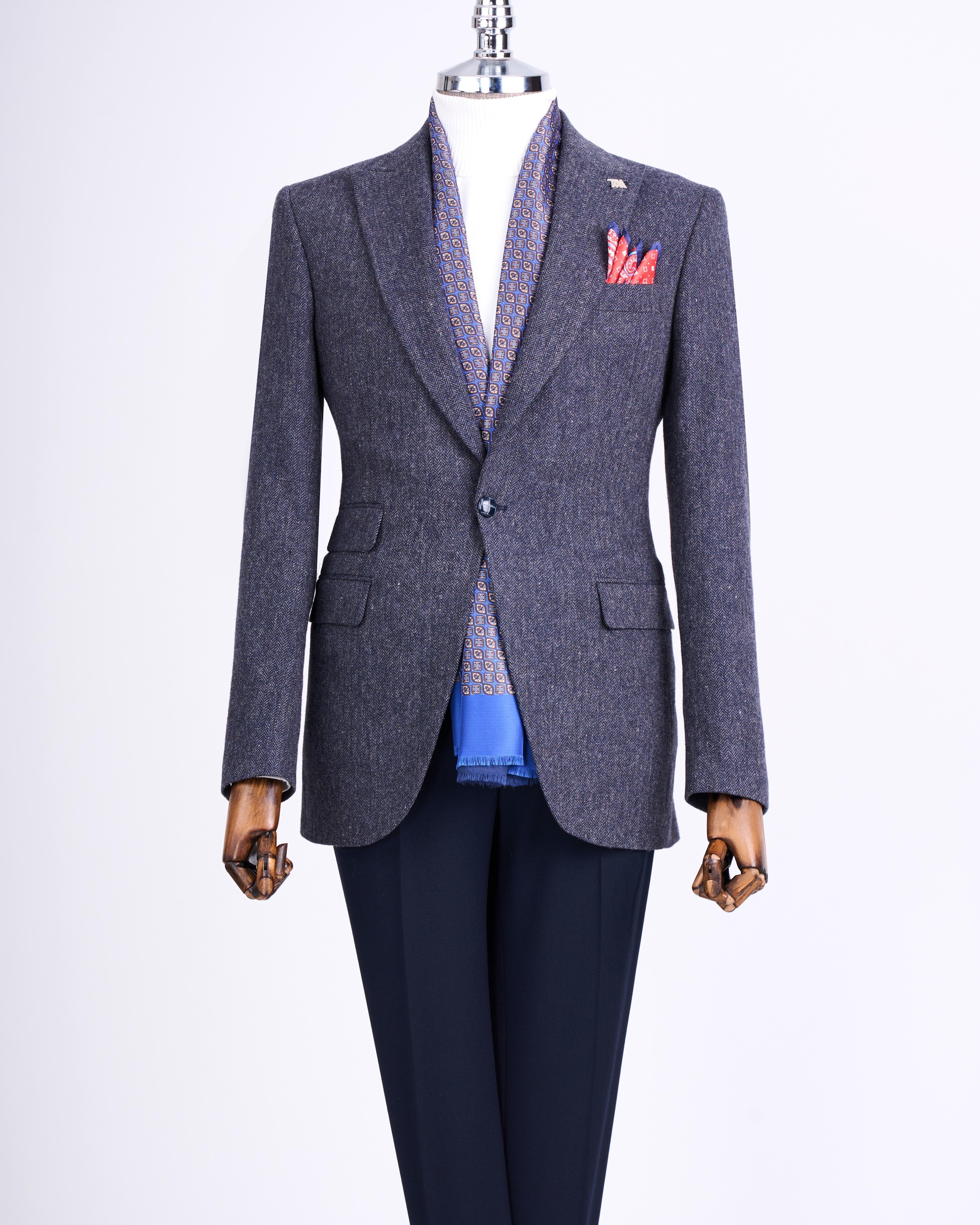 Grey Single Breasted Blazer